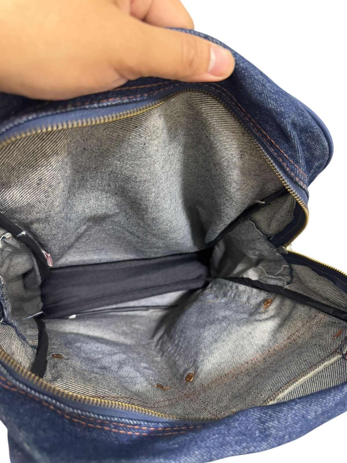 Vintage RARE 60’s LEVIS JEANS CUSTOM MADE SHOULDER BAG DOUBLEPOCKET Size ONE SIZE - 4 Thumbnail
