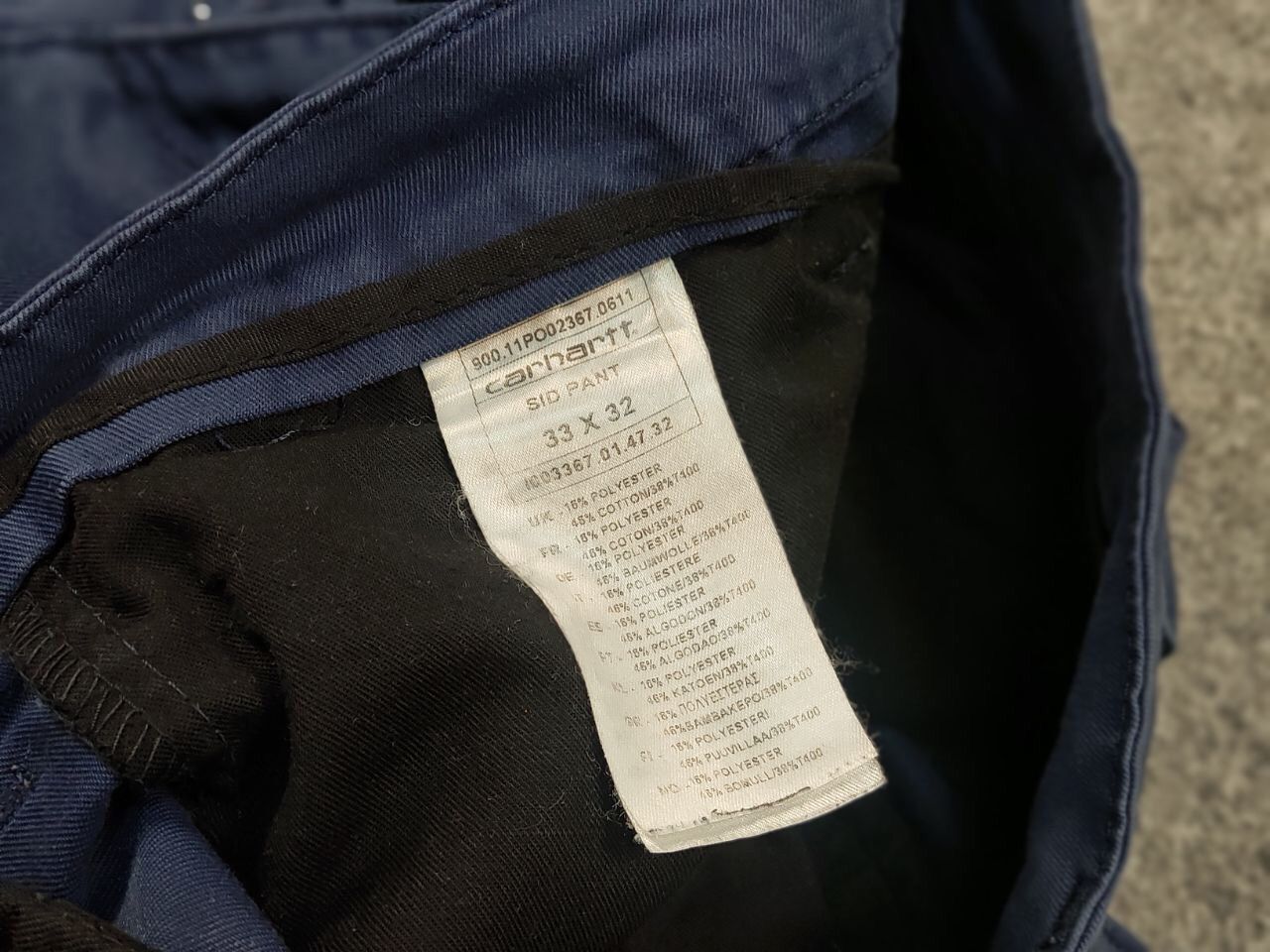 Carhartt Vintage 90's Carhartt Dark Blue Sid Trousers Pants Size US 33 - 12 Thumbnail