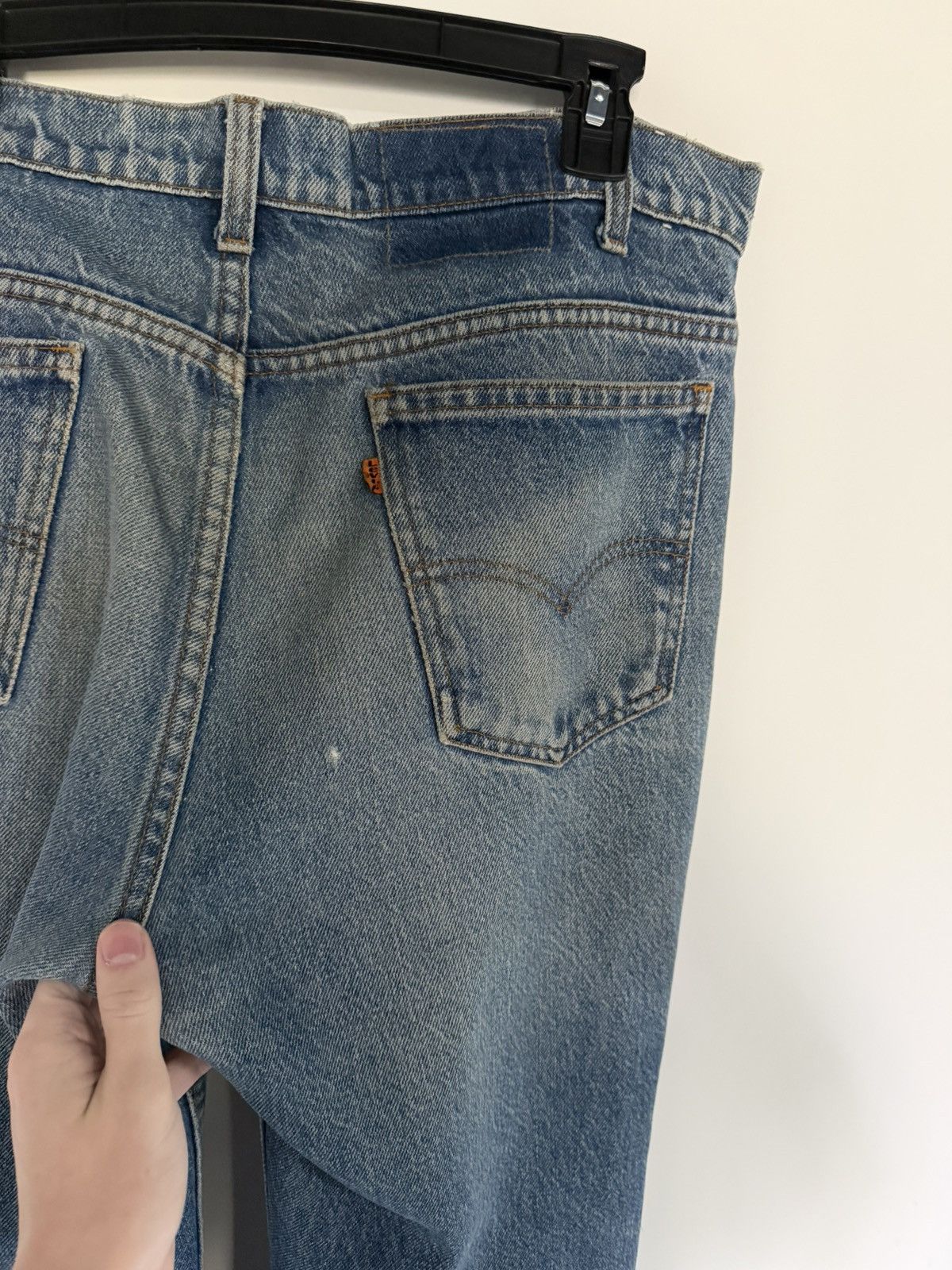 Vintage Thrashed & Faded Orange Tab Levis Size US 34 / EU 50 - 4 Thumbnail