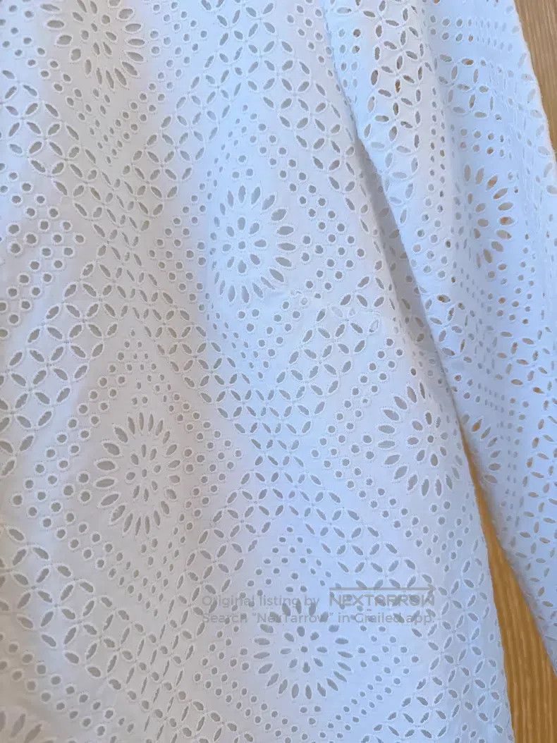 Loro Piana Loro Piana White Openwork Shirt Dress Size XS / US 0-2 / IT 36-38 - 7 Thumbnail