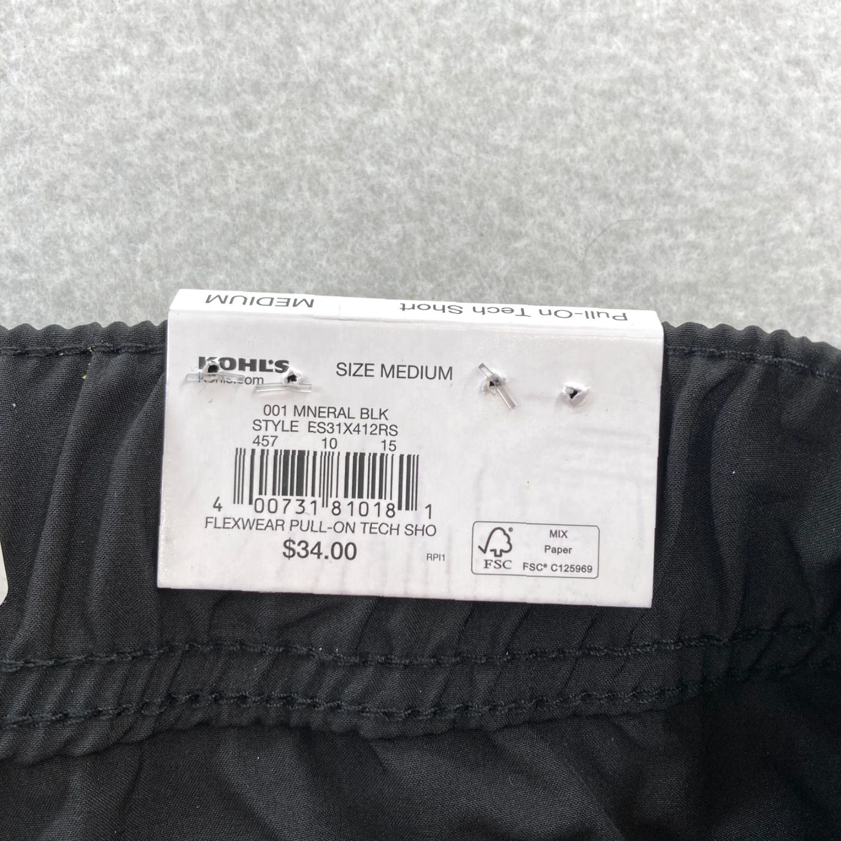 Vintage Sonoma Flexwear Tech Shorts Mens Medium Black Stretch Drawstring Pull On NWT Size US 31 - 5 Thumbnail