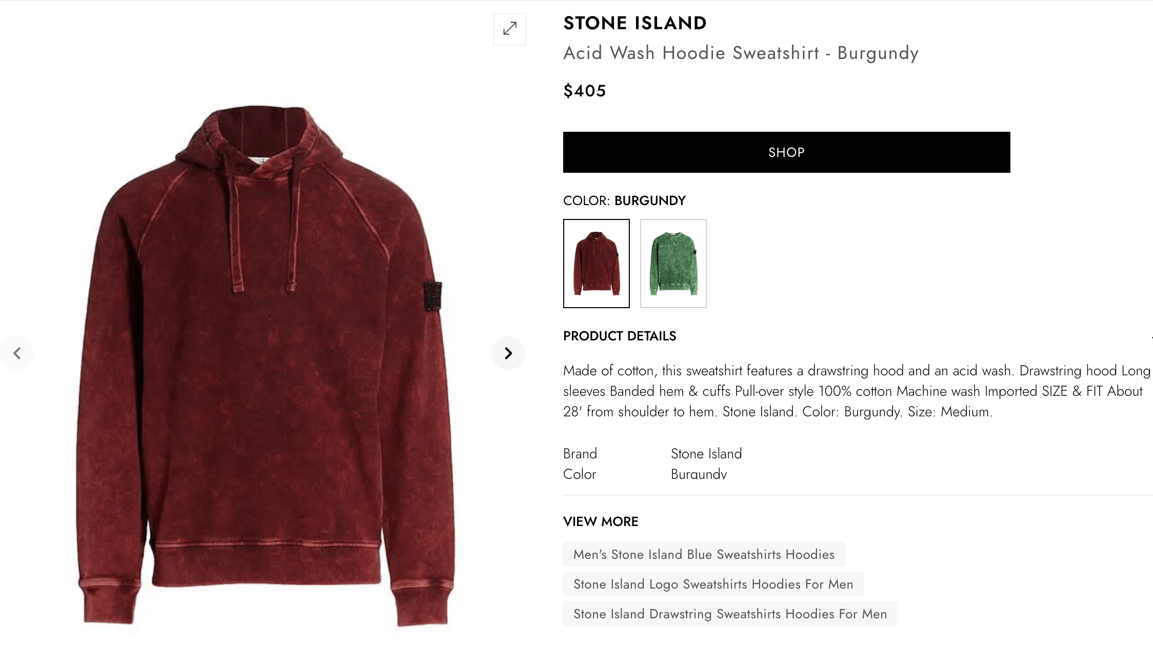 Stone Island Stone Island Acid Wash Hoodie Burgundy Size US M / EU 48-50 / 2 - 5 Thumbnail