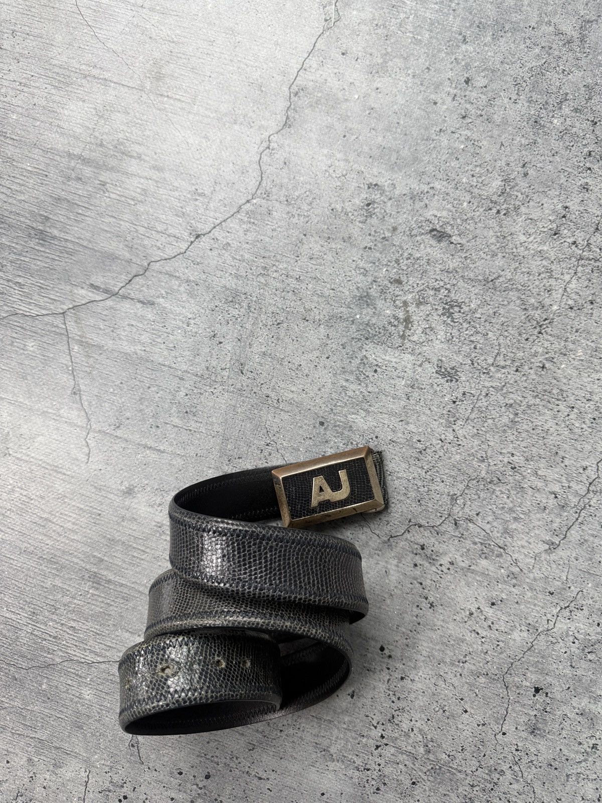 Armani Armani Jeans Leather Belt - Black Size 34 - 1 Thumbnail