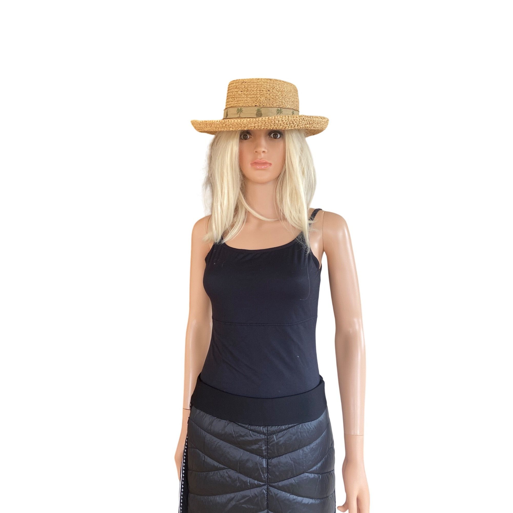 Other SCALA Wide Brim Straw Raffia Safari Hat S/M Unisex Palm Tree Size ONE SIZE - 12 Thumbnail
