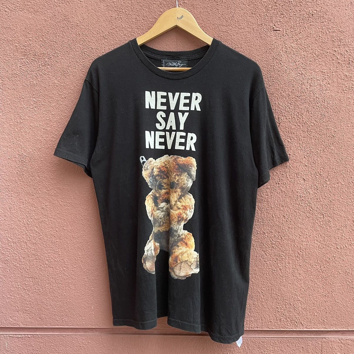 image of 20471120 x Beauty Beast Milkboy Never Say Never Tee Shirt in Black, Men's (Size Large)