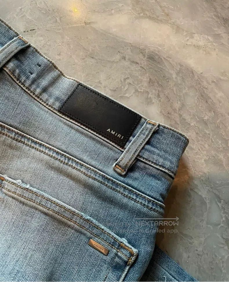 Amiri Amiri Size 31 Classic Render Destroyed Patchwork Blue Jeans Size US 31 - 3 Thumbnail