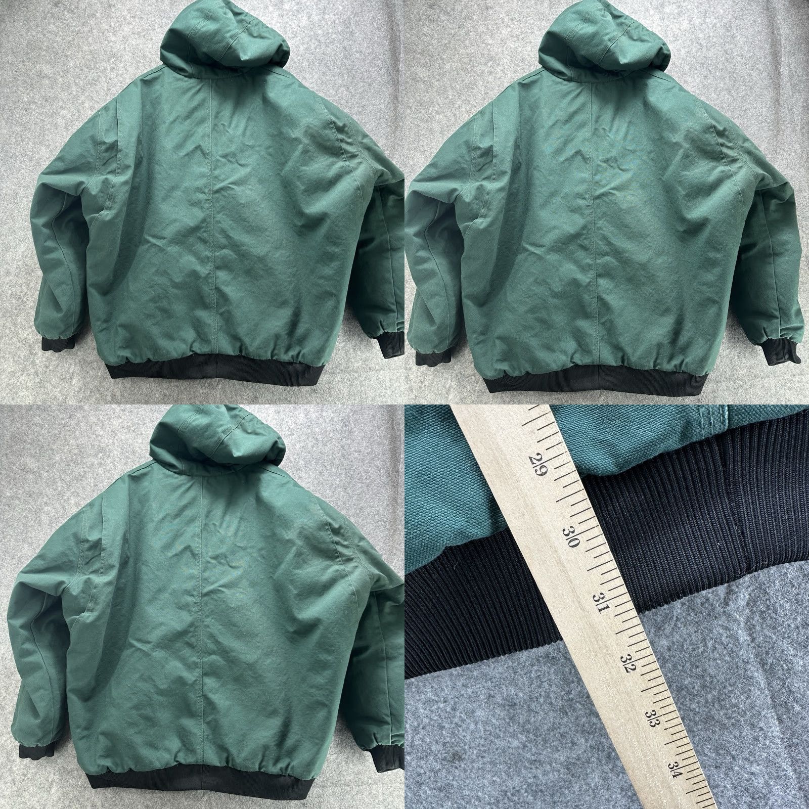 Vintage Berne Heritage Duck Hooded Active Work Jacket Mens 3XL Green Full Zip Bomber Jacket Pockets Lined Heavyweight Winter Casual Workwear Canvas Cotton Size US XXL / EU 58 / 5 - 9 Thumbnail