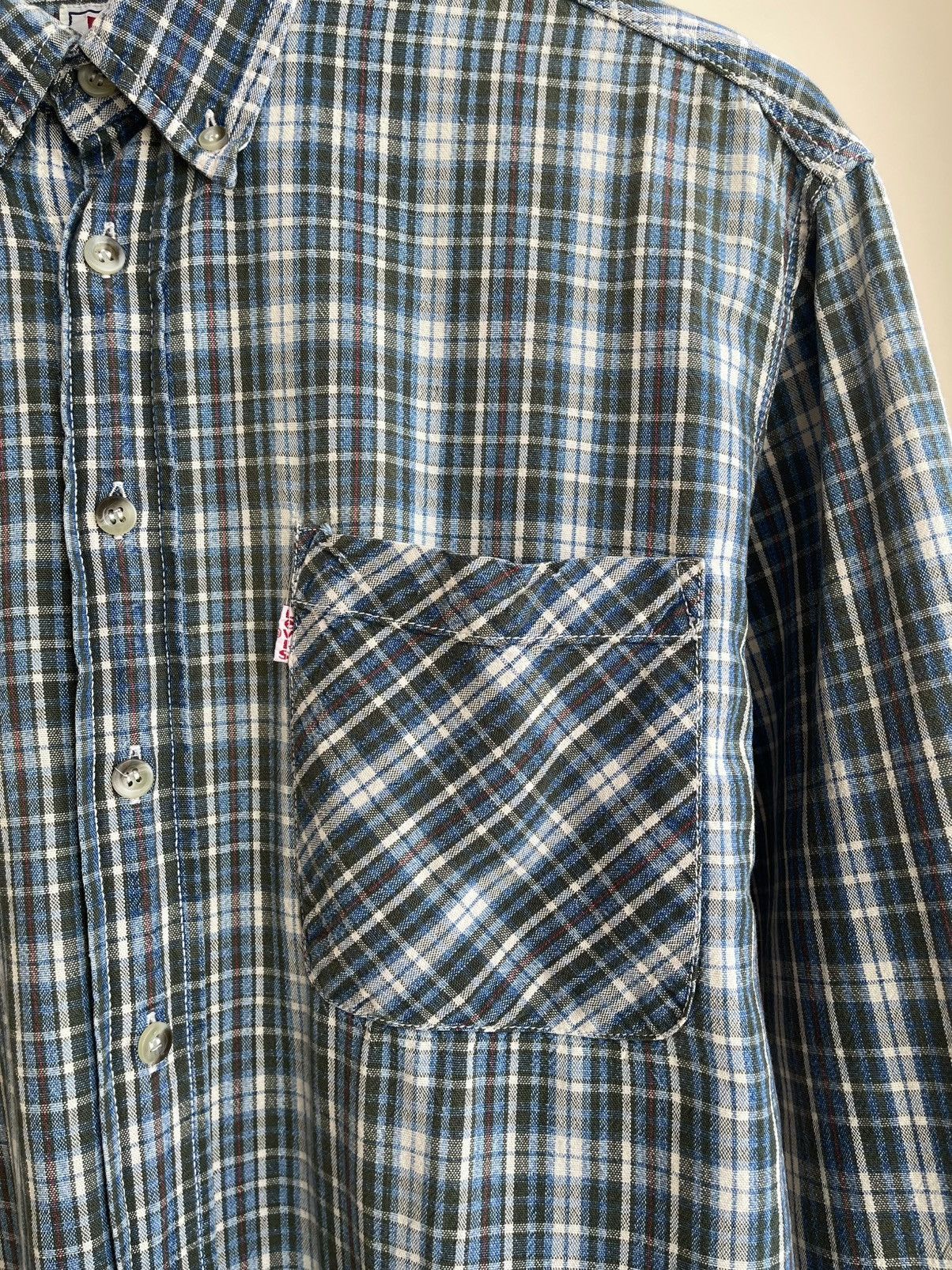 Levi's White Tab Plaid Checked Button Down Long Sleeve Shirt 90s Size US M / EU 48-50 / 2 - 7 Thumbnail