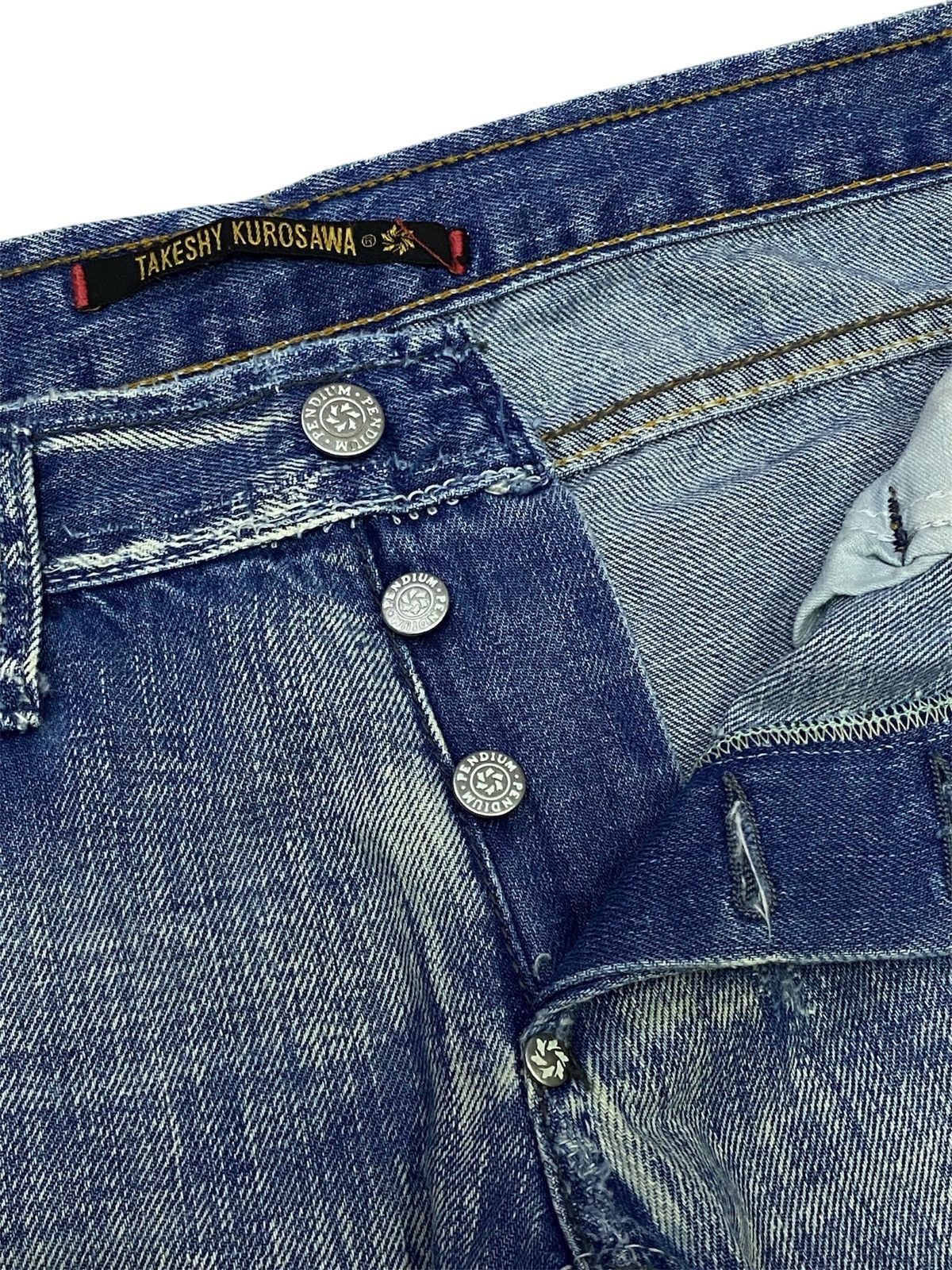 If Six Was Nine × Japanese Brand × Takeshy Kurosawa Takeshy Kurosawa “FEEL” Distressed Washed Denim Size US 32 / EU 48 - 10 Thumbnail