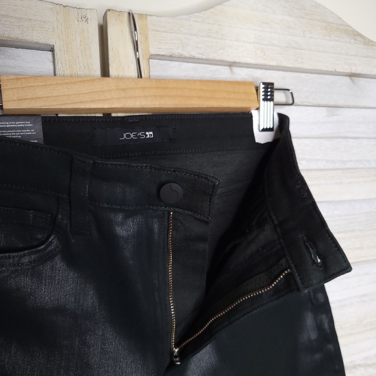 Anthropologie NWT JOE’s Coated High Rise Skinny Jeans 26 Charlie raw hem Size 26" / US 2 / IT 38 - 7 Thumbnail
