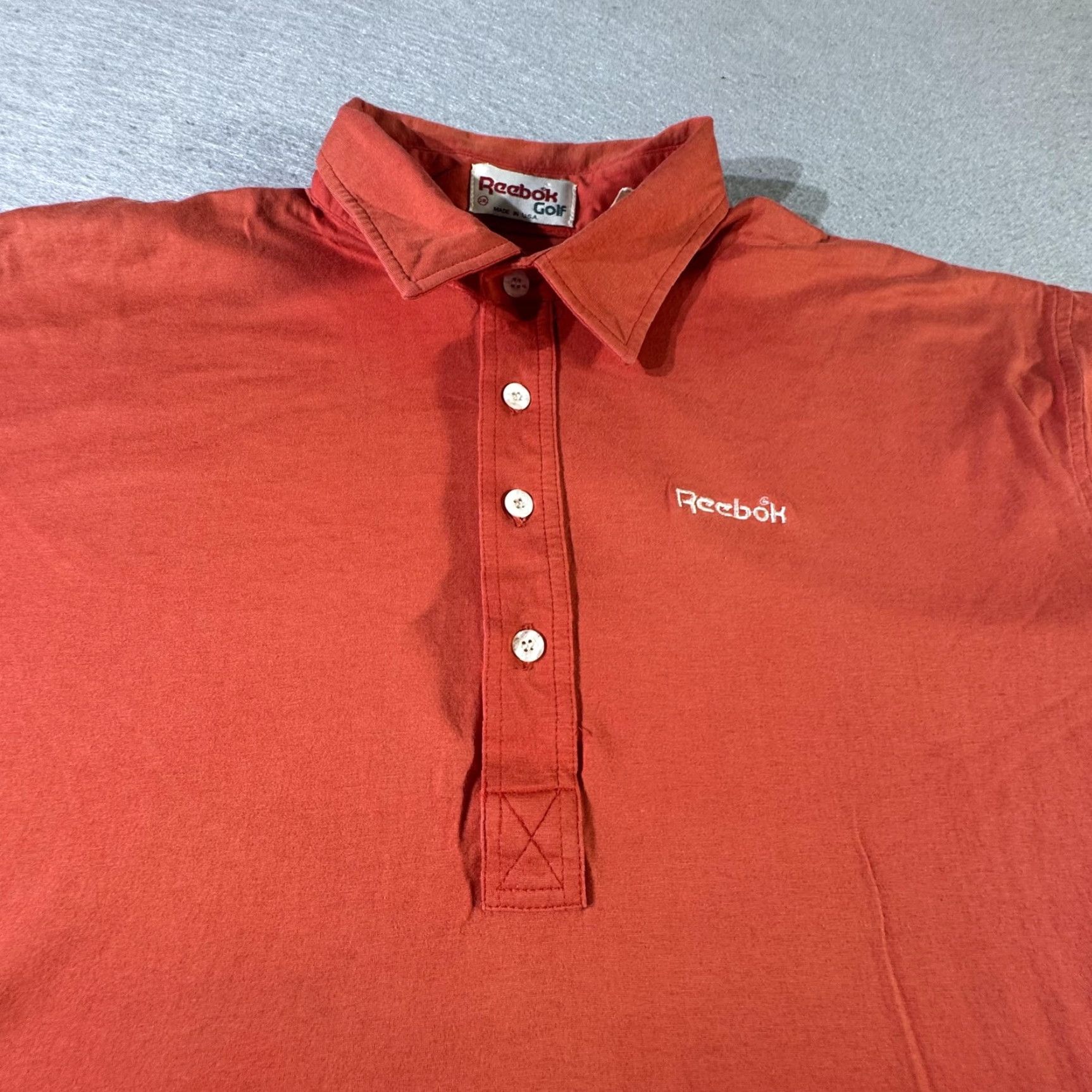 Reebok VINTAGE Reebok Polo Shirt Mens Large Golf Short Sleeve Cotton Made in USA 90s Retro Athletic Size US L / EU 52-54 / 3 - 3 Thumbnail