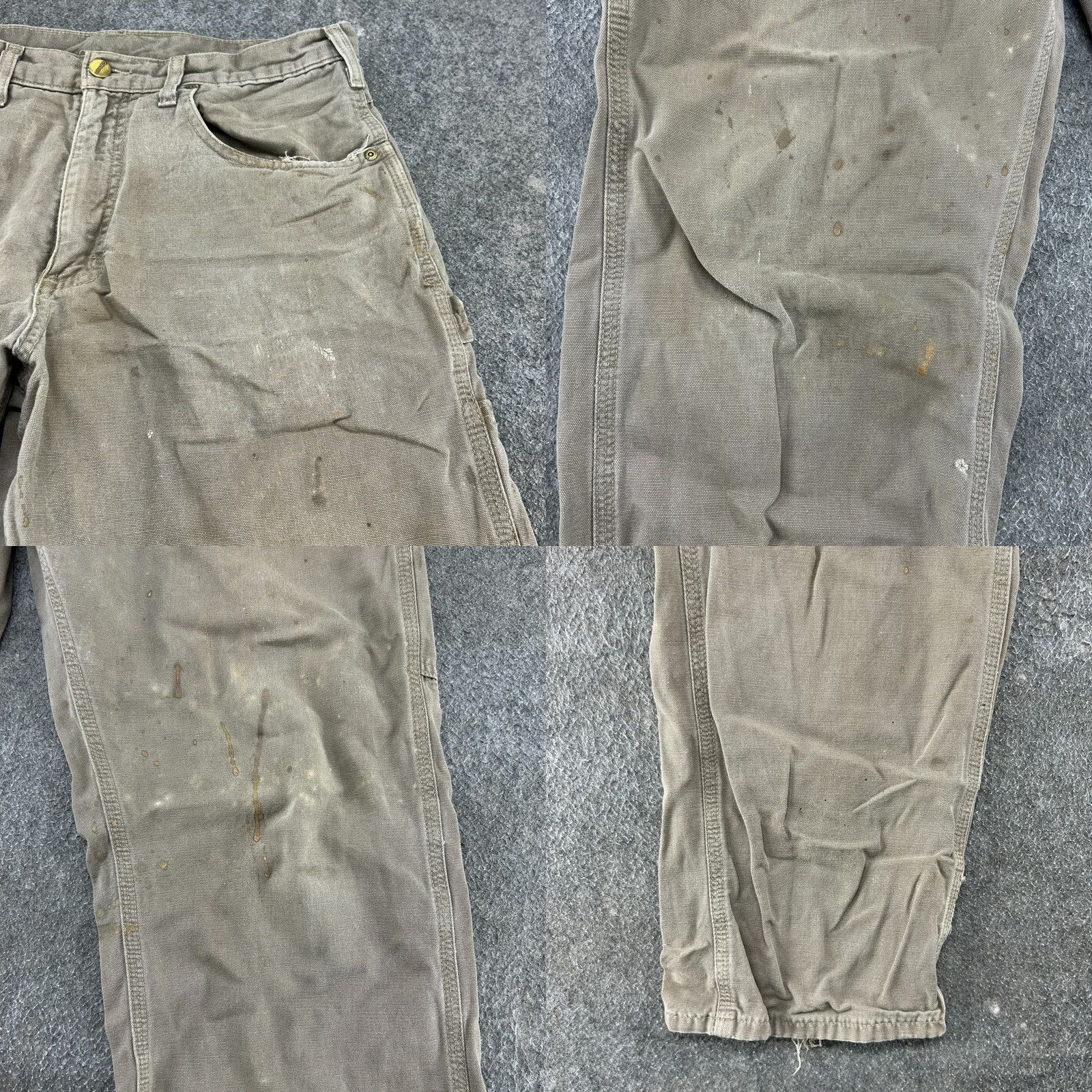 Carhartt VINTAGE Carhartt Pants Mens 32x34 Brown Carpenter Canvas Loose Fit Workwear Distressed Size US 32 / EU 48 - 8 Thumbnail