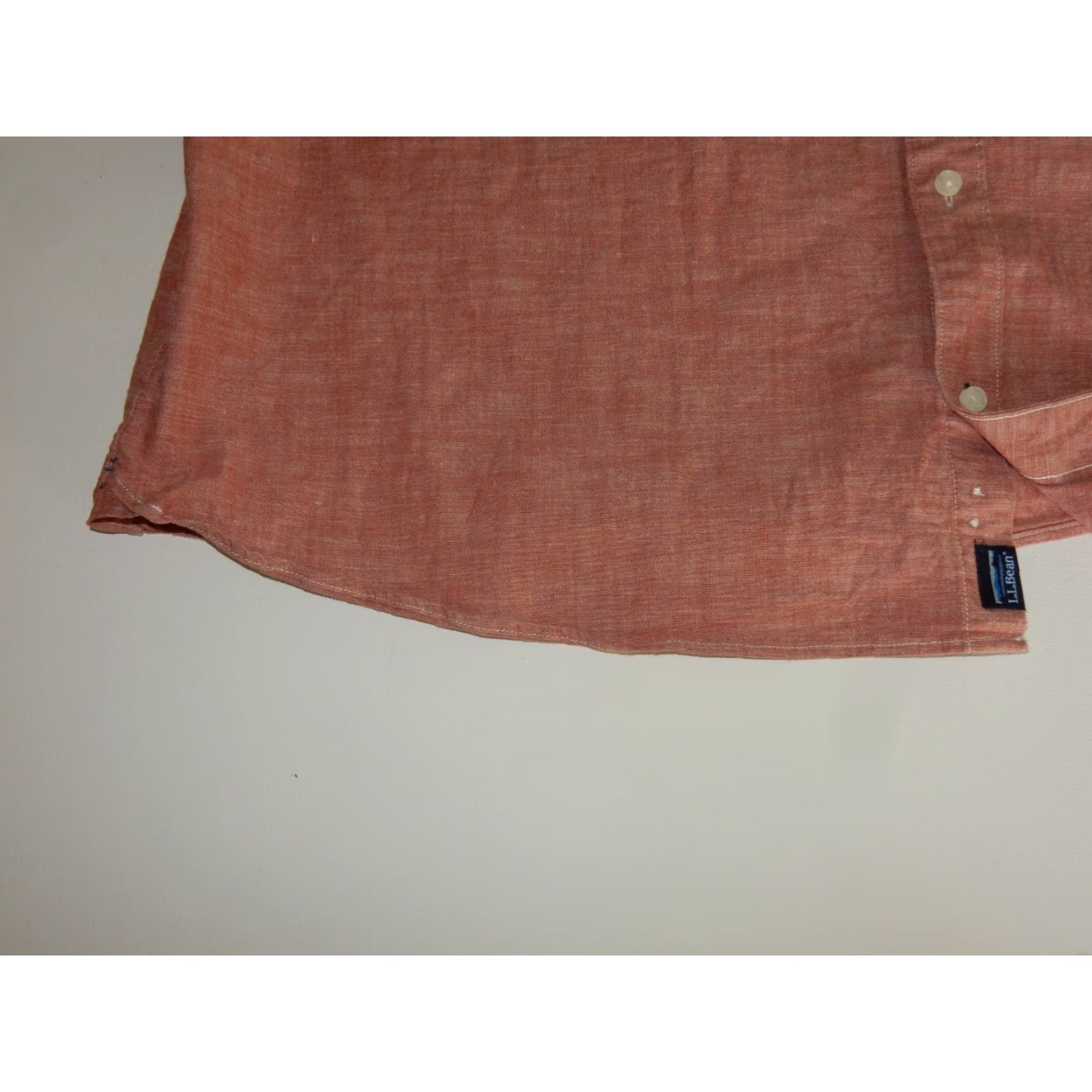 Vintage L.L. Bean Men's Button-Up Shirt XXL Pink Chambray Long Sleeve Size US XXL / EU 58 / 5 - 2 Thumbnail