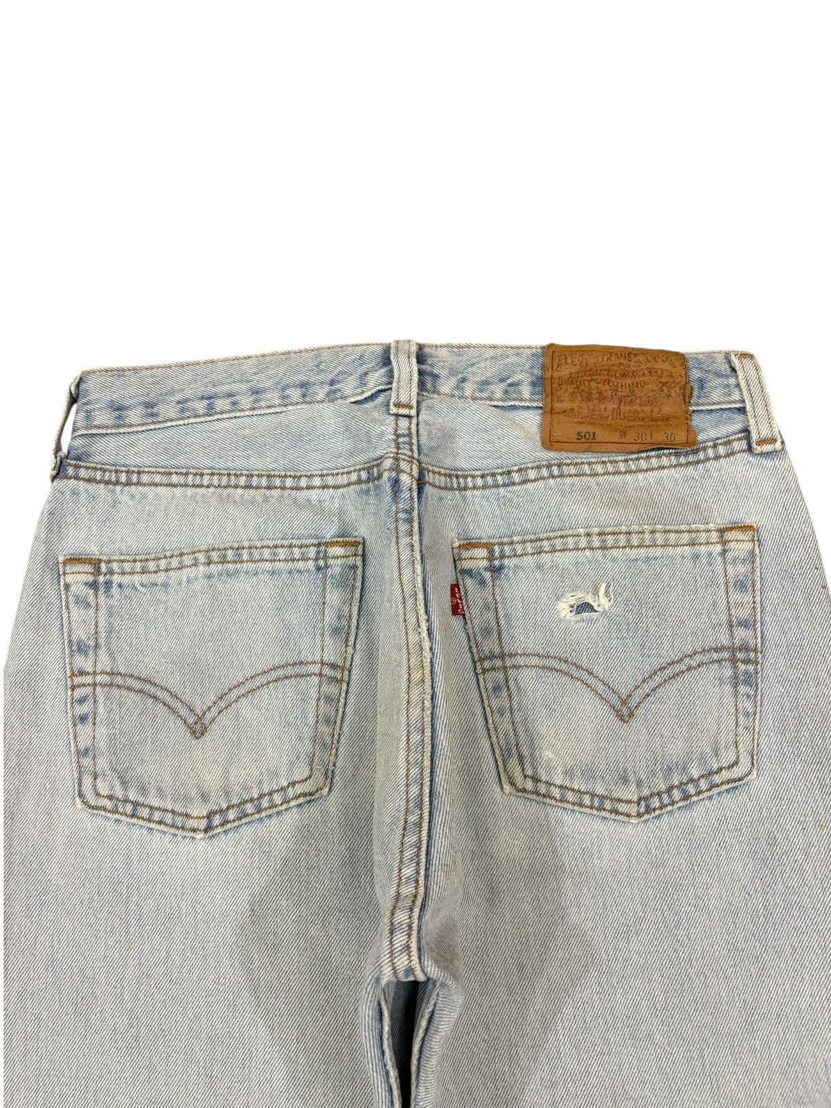 Levi's Vintage 90s Levis 501 Light Wash Distressed Loose Jeans Size US 30 / EU 46 - 8 Thumbnail