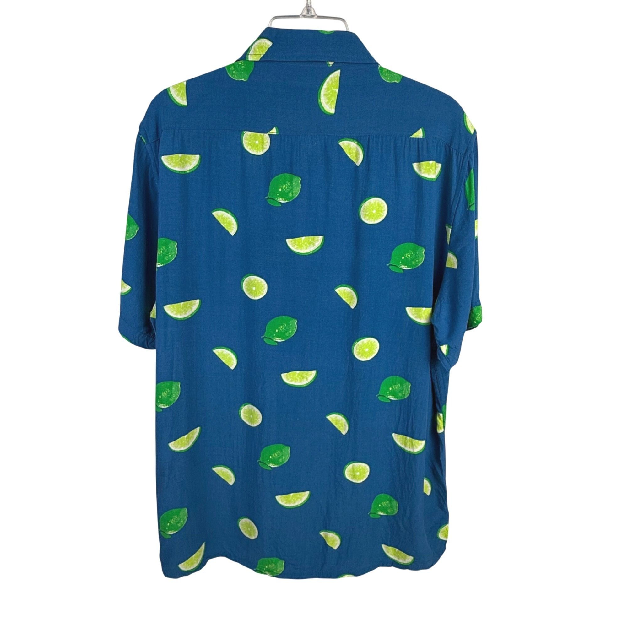 Other Visitor Premium Men's Blue Green Lime Print Short-Sleeve But Size US L / EU 52-54 / 3 - 3 Thumbnail
