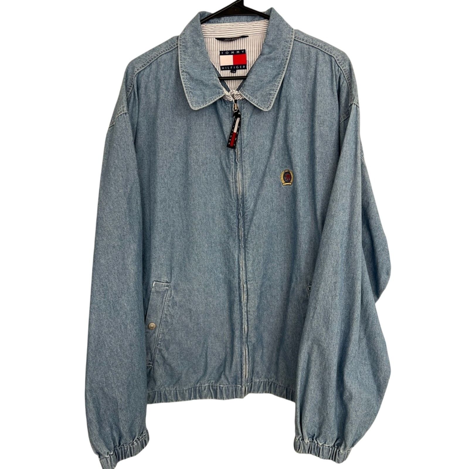 Tommy Hilfiger VTG Tommy Hilfiger Denim Full Zip Basic Vintage Style Jacket Size US L / EU 52-54 / 3 - 1 Thumbnail