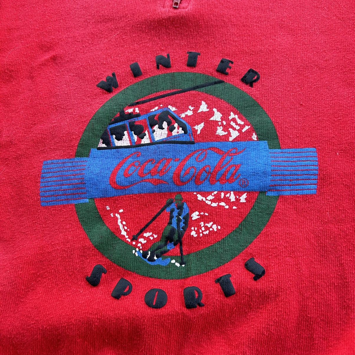 Coca Cola Vintage 90s Coca Cola Pullover Sweatshirt Zip Winter Sports Size US M / EU 48-50 / 2 - 6 Thumbnail