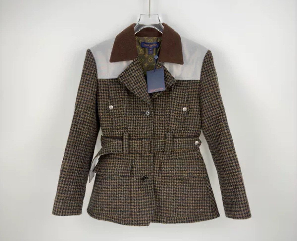 Louis Vuitton Louis Vuitton Coffee grey plaid lapel suit sheepwool coat Size US S / EU 44-46 / 1 - 3 Thumbnail