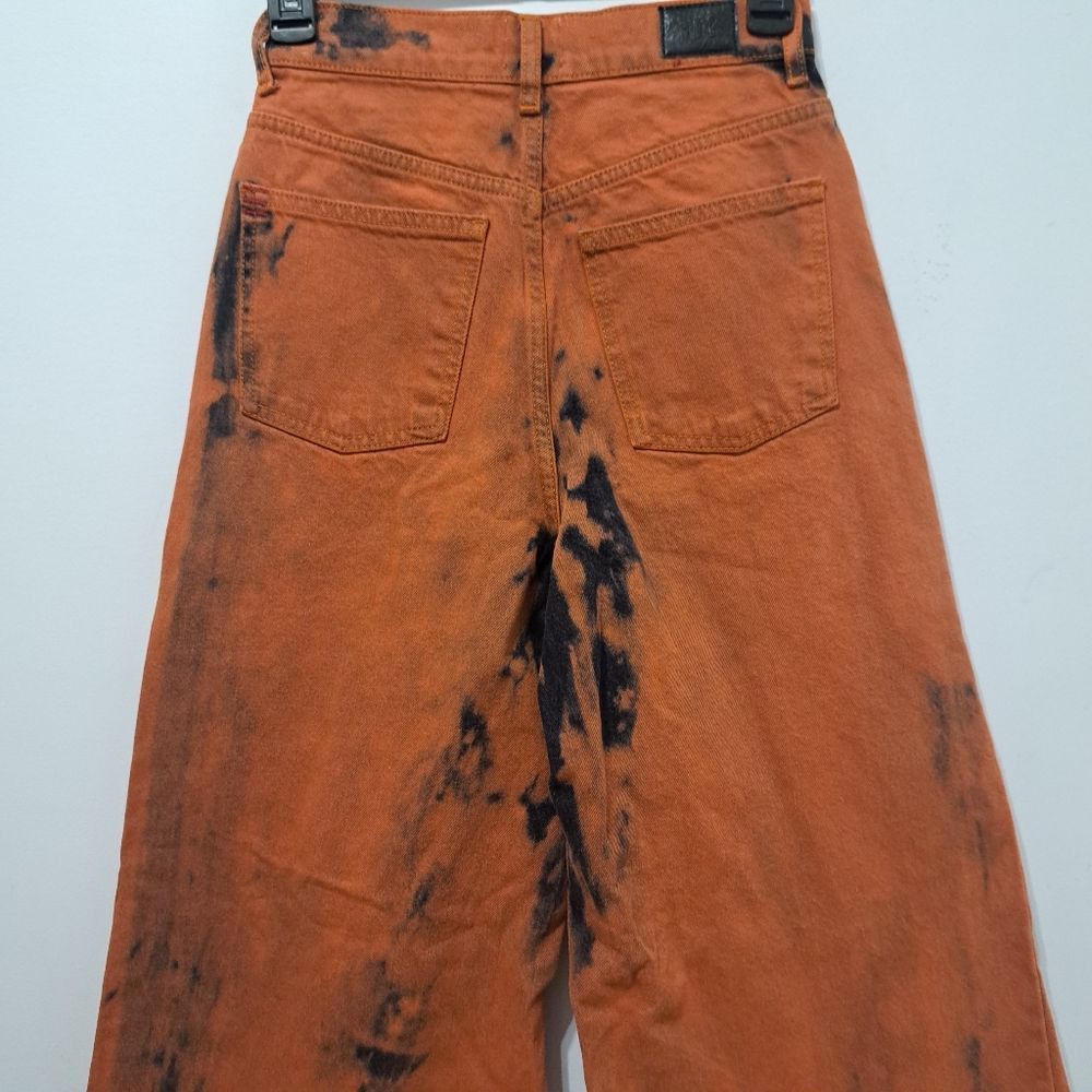 Bdg BDG The A Wide Leg Ombre Acid Wash Grunge Streetwear Baggy Jeans Size 26 Orange Size 26" / US 2 / IT 38 - 10 Thumbnail