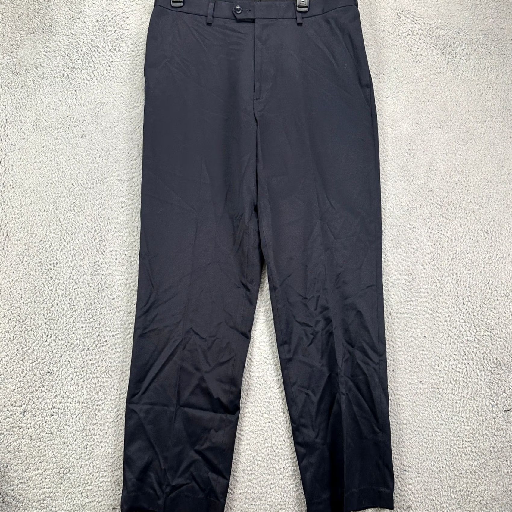 Perry Ellis Perry Ellis Men Premium Twill Dress Pants 34X32 Blue Flat Front Straight Leg NEW Size US 34 / EU 50 - 2 Thumbnail