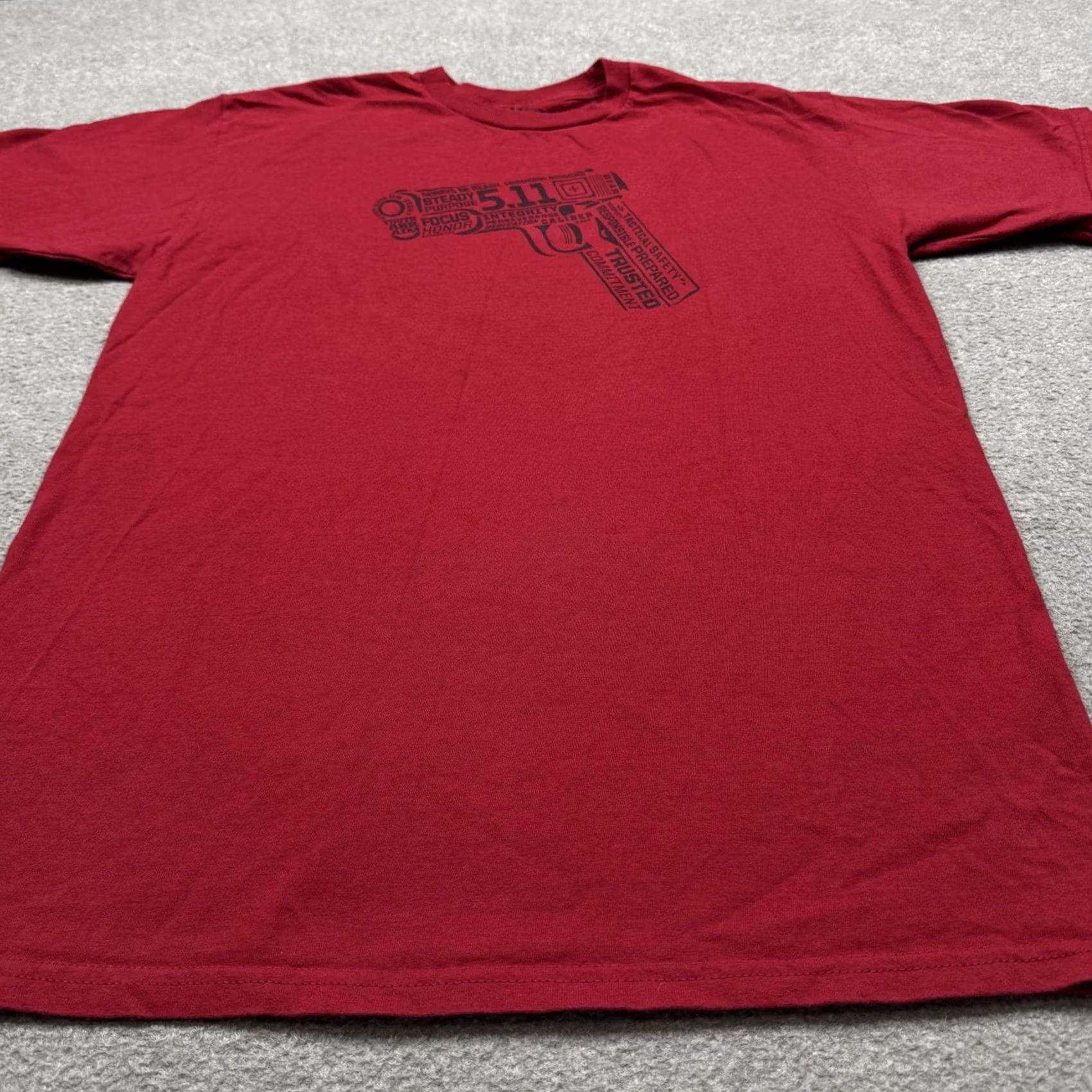 Vintage 5.11 Tactical Men's Shirt M Red Short Sleeve Graphic Tee Shirt Mens Regular Fit Breathable Cotton 5.11 Logo Military Outdoor Modern Tee Size US M / EU 48-50 / 2 - 2 Thumbnail
