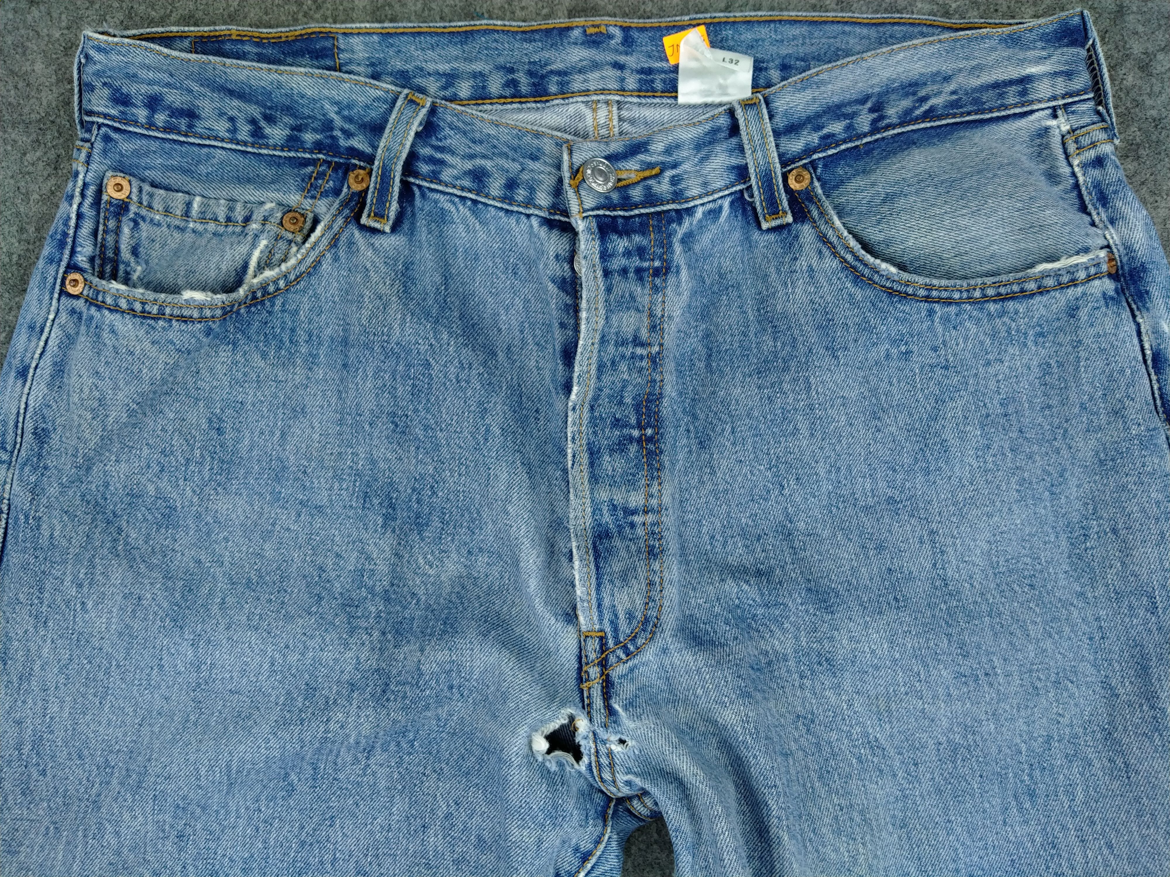 Levi's Blue Wash Vintage Levi's 501 Jeans 34x31 Denim -JN985 Size US 34 / EU 50 - 3 Thumbnail