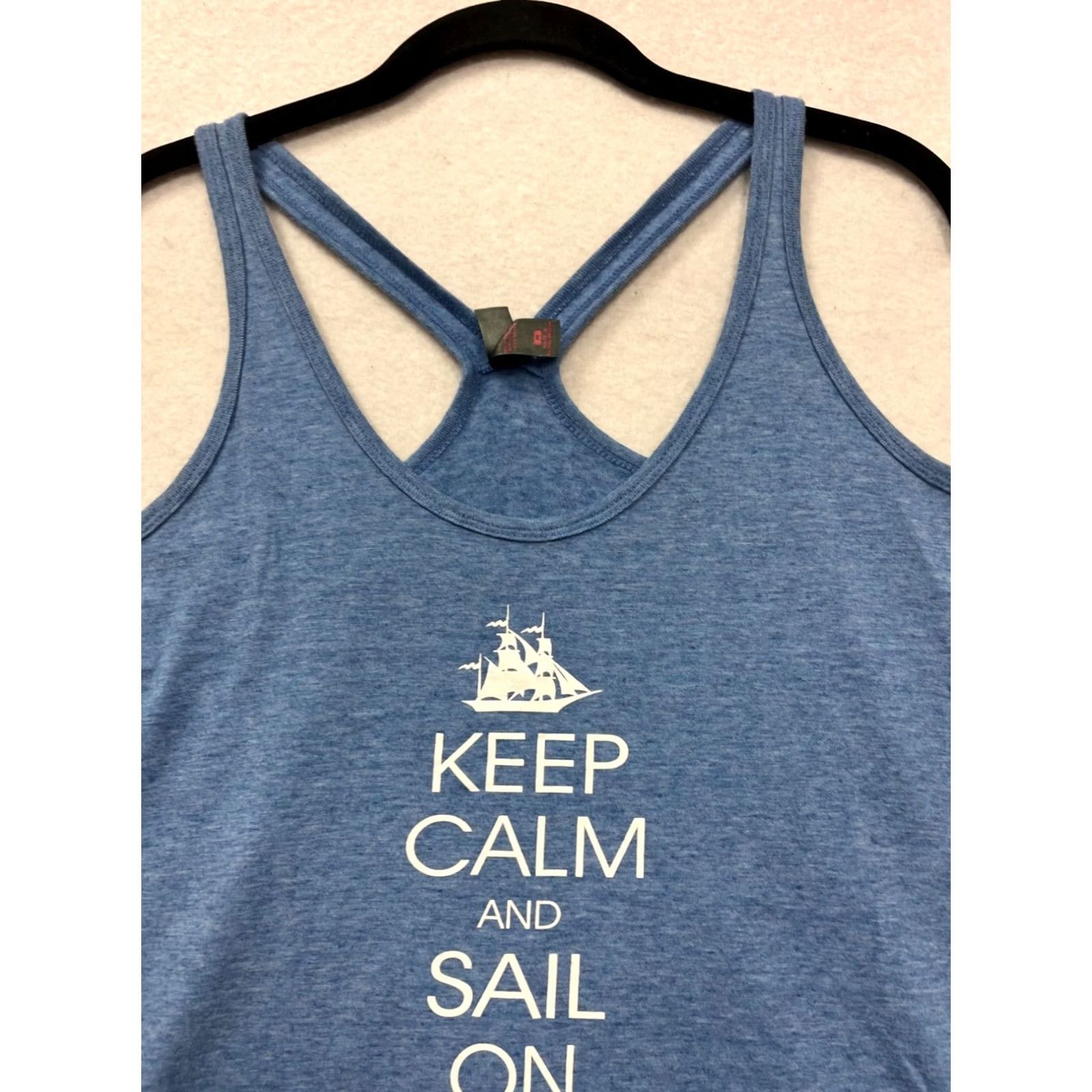 Vintage District Keep Calm And Sail On Blue Racerback Tank Top M Womens Tank Size M / US 6-8 / IT 42-44 - 5 Thumbnail