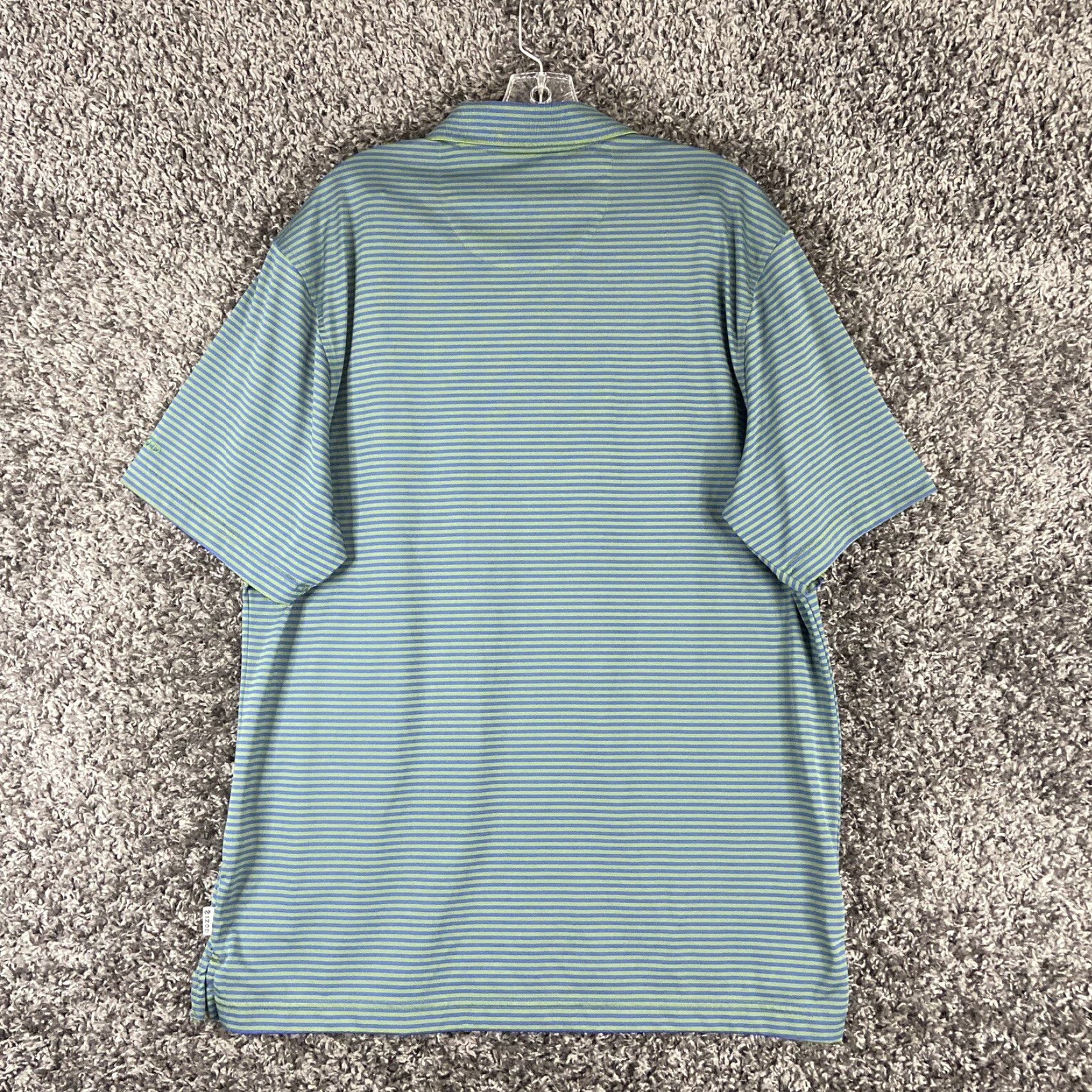 Izod VINTAGE IZOD Golf Polo Mens L Green Blue Striped Short Sleeve Size US L / EU 52-54 / 3 - 8 Thumbnail