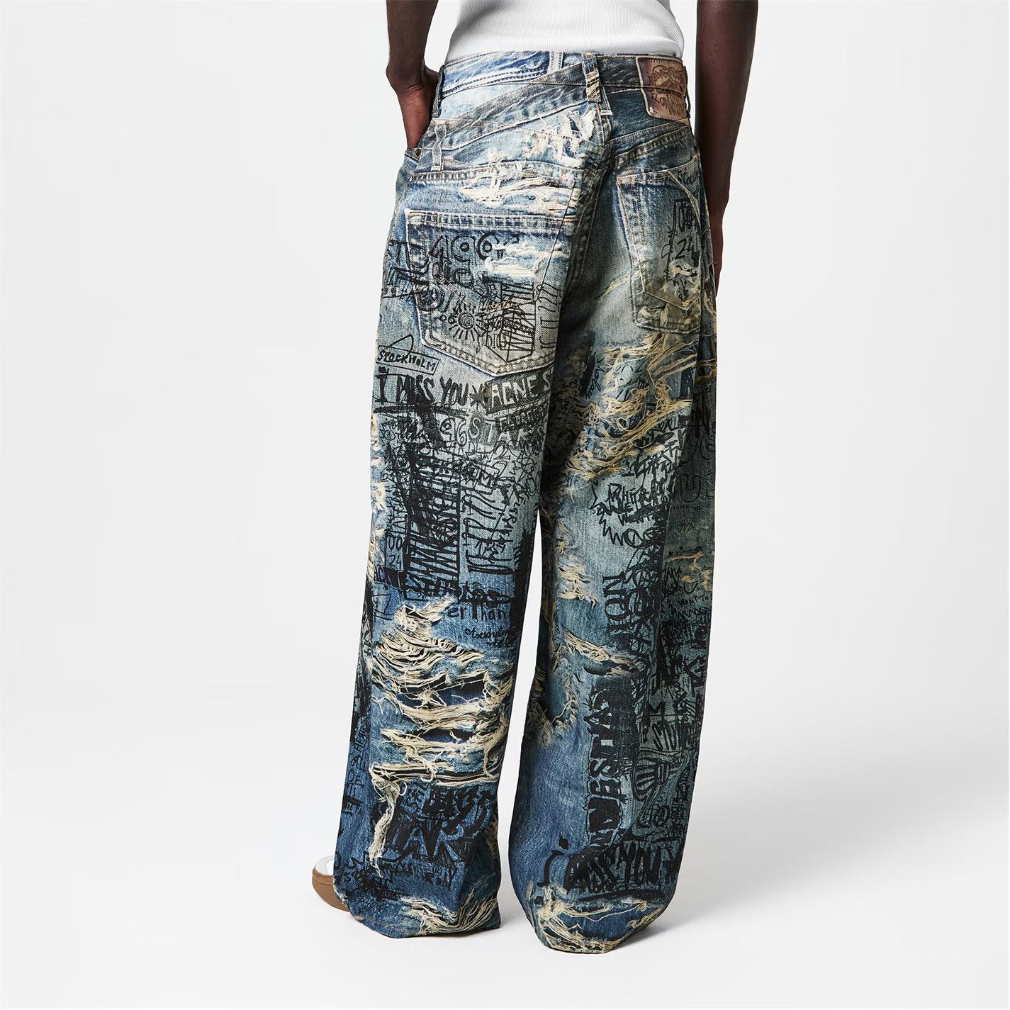 Acne Studios o1g2r1mq0825 Scribble Jeans in Multicolor Size US 34 / EU 50 - 4 Thumbnail