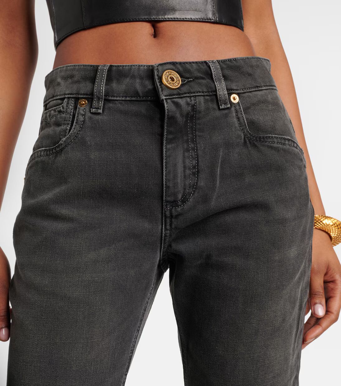 Balmain o1y0625 Denim Pant in Black Size 27" / US 4 / IT 40 - 2 Thumbnail