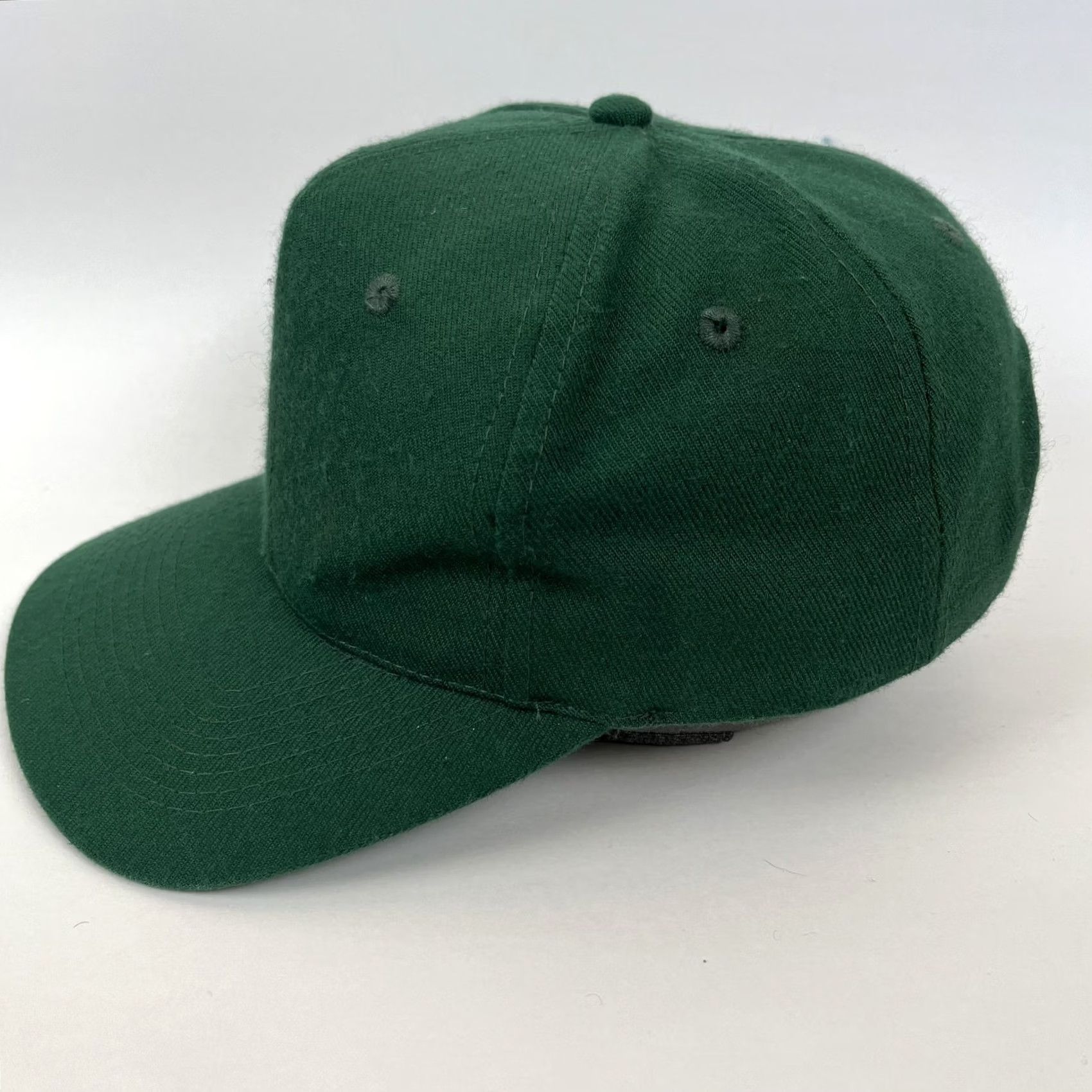 Vintage VINTAGE KC Hat Snap Back One Size Green Solid Wool Blend Twill Blank Baseball Size ONE SIZE - 4 Thumbnail