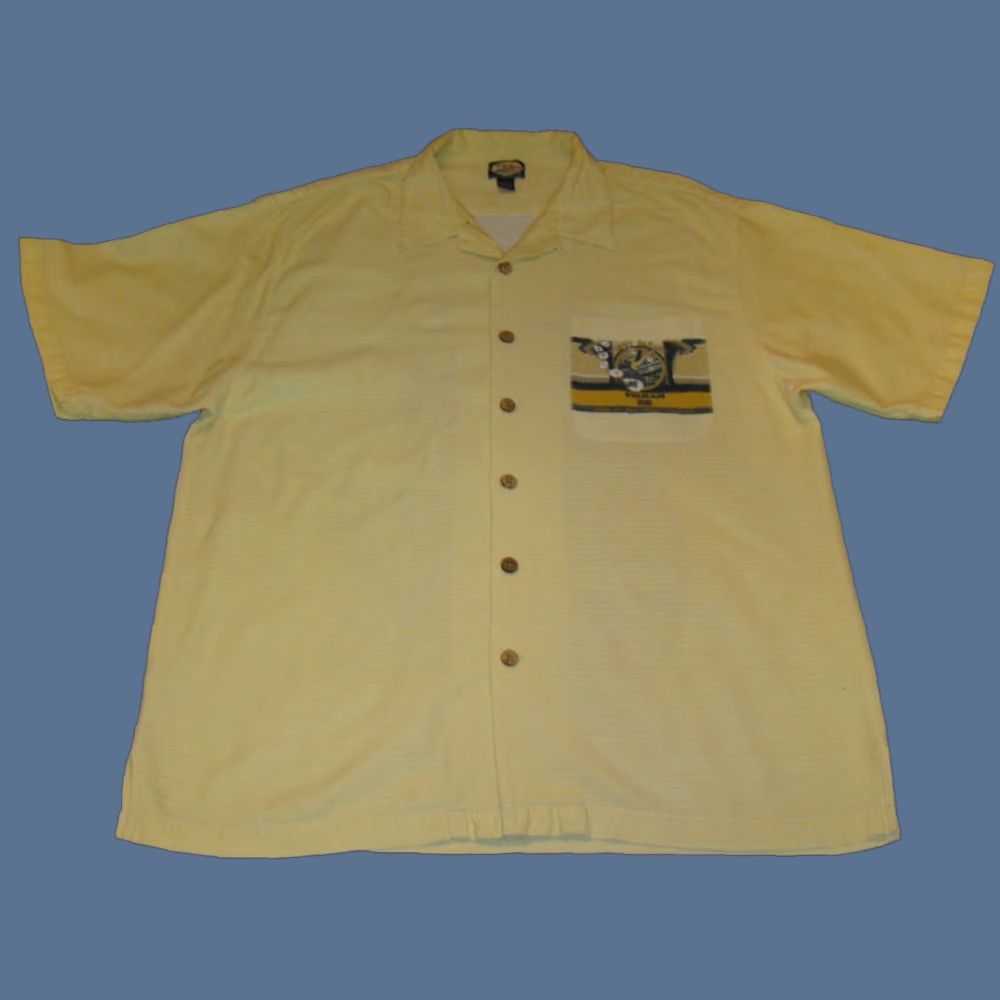 Tommy Bahama VINTAGE Tommy Bahama Mens XL Relax Deluxe Pelican Cigars Yellow Hawaiian Shirt Size US XL / EU 56 / 4 - 1 Thumbnail