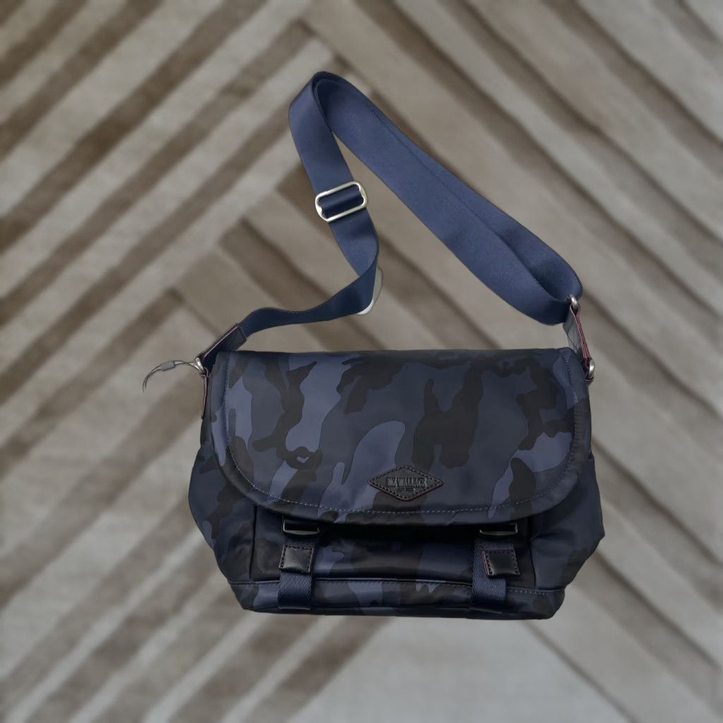 MZ Wallace MZ Wallace Bleecker Messenger Bag Dark Blue Camo Air Travel Bag Crossbody NWT Size ONE SIZE - 1 Thumbnail