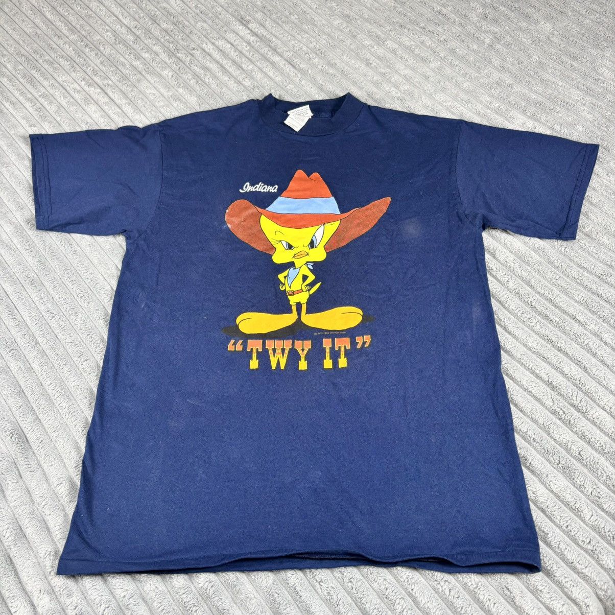 Other Tweety Bird 1993 Blue Cowboy “Twy It” T-Shirt Size Large Size US L / EU 52-54 / 3 - 1 Thumbnail
