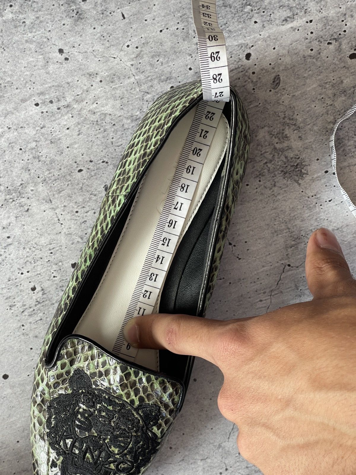 Kenzo Kenzo Green Loafers Size 35 - Snake Skin Effect with Tiger Size US 4 / IT 34 - 23 Thumbnail