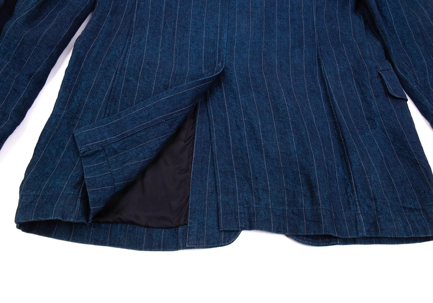 Yohji Yamamoto Yohji Yamamoto Indigo Dyed Linen Stripe Jacket Size US M / EU 48-50 / 2 - 17 Thumbnail