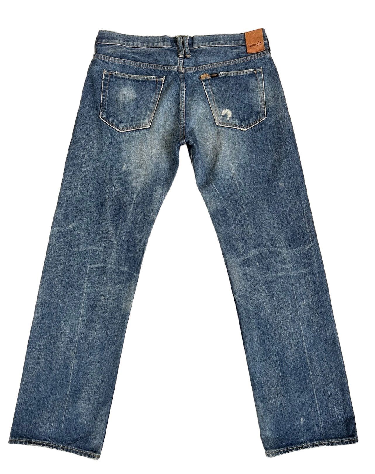 Chimala Chimala Japan Distressed Fade Denim Selvedge Jeans Size US 32 / EU 48 - 2 Thumbnail