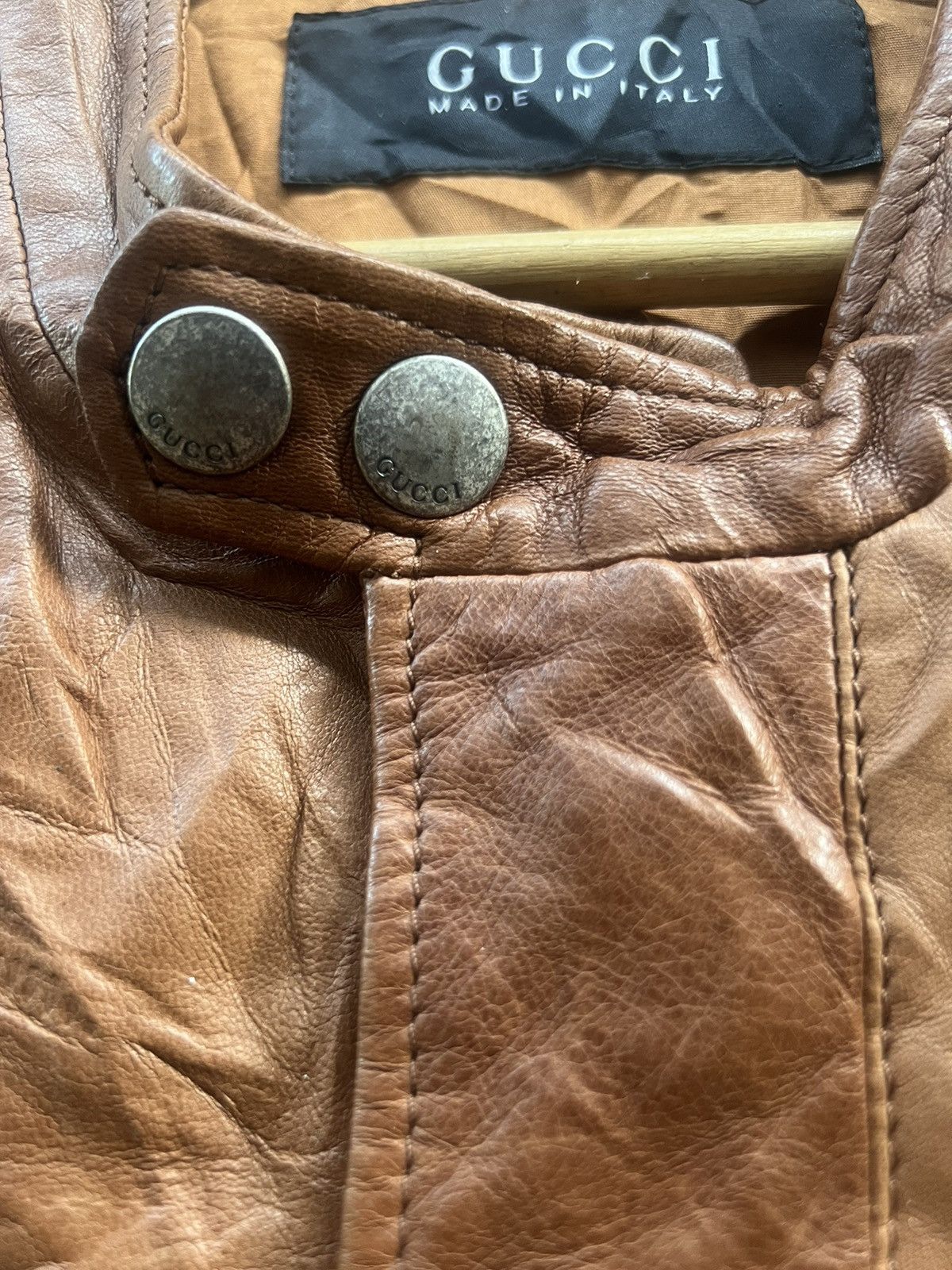 Gucci Gucci Authentic Leather & Knitted Leather Jacket Size US M / EU 48-50 / 2 - 12 Thumbnail