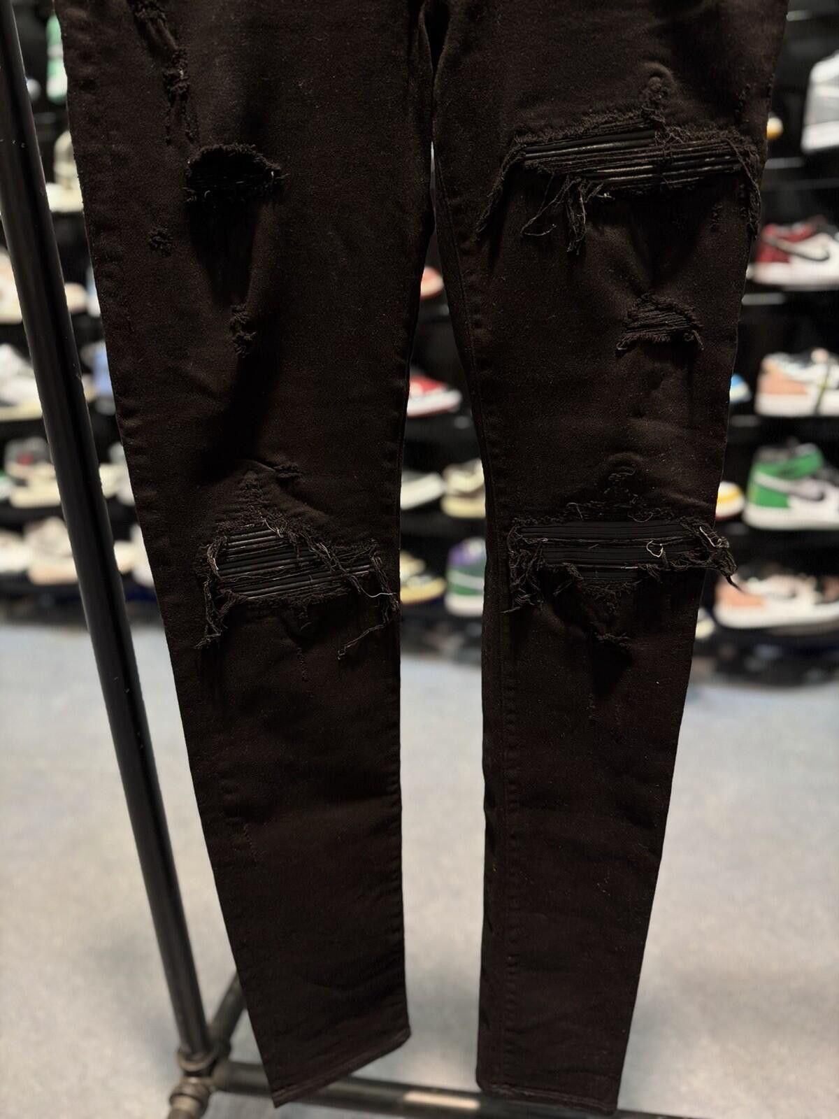 Amiri Size 33 - Amiri Black Pants MX1 Black Patch Jeans Size US 33 - 3 Thumbnail