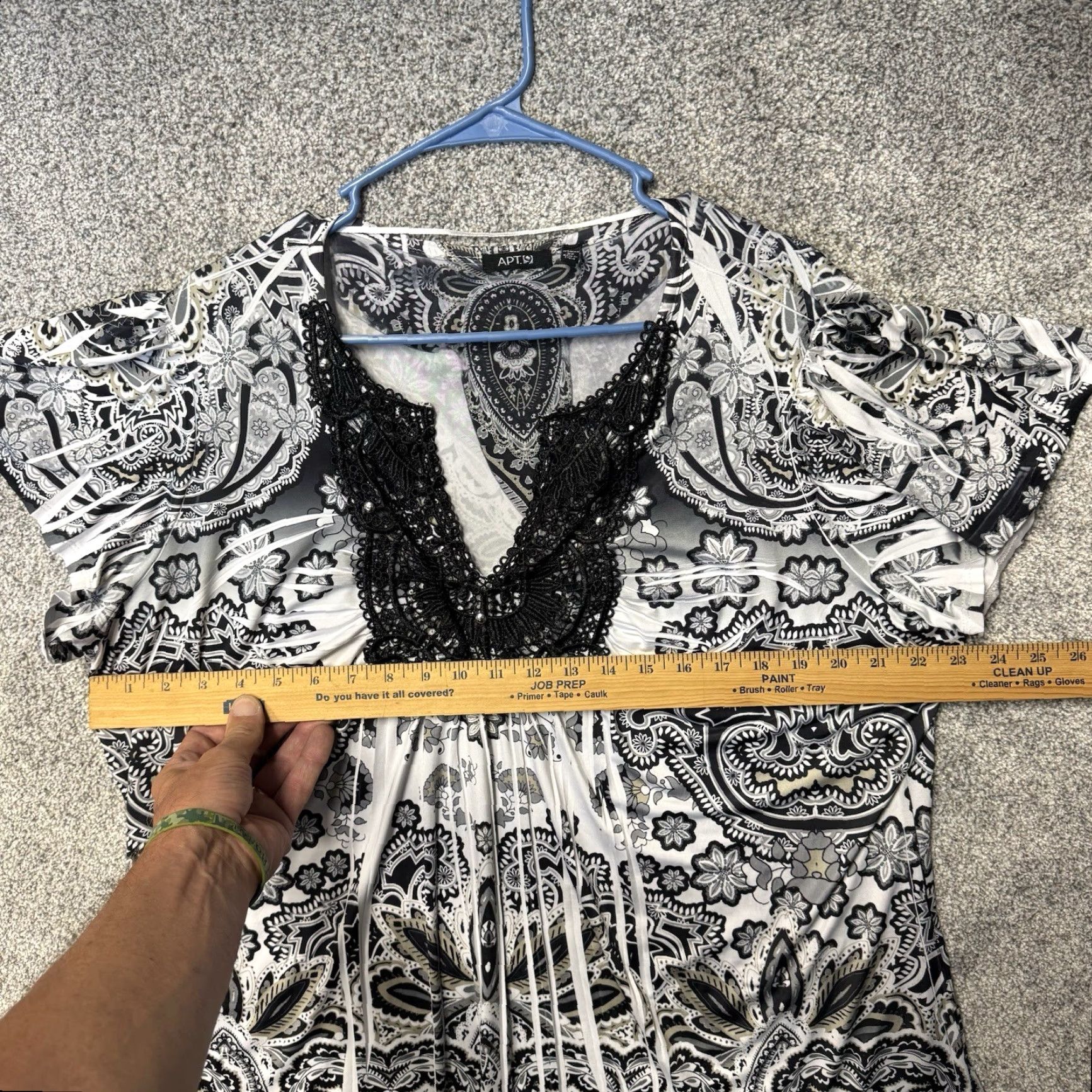 Vintage Apt 9 Dark Boho Glam Top 3X Plus Blouse Women Relaxed Knit Black Paisley Pattern Boho Whimsigoth Y2K Festival Fairy Grunge Fashion Size XXL / US 16-18 / IT 52-54 - 3 Thumbnail
