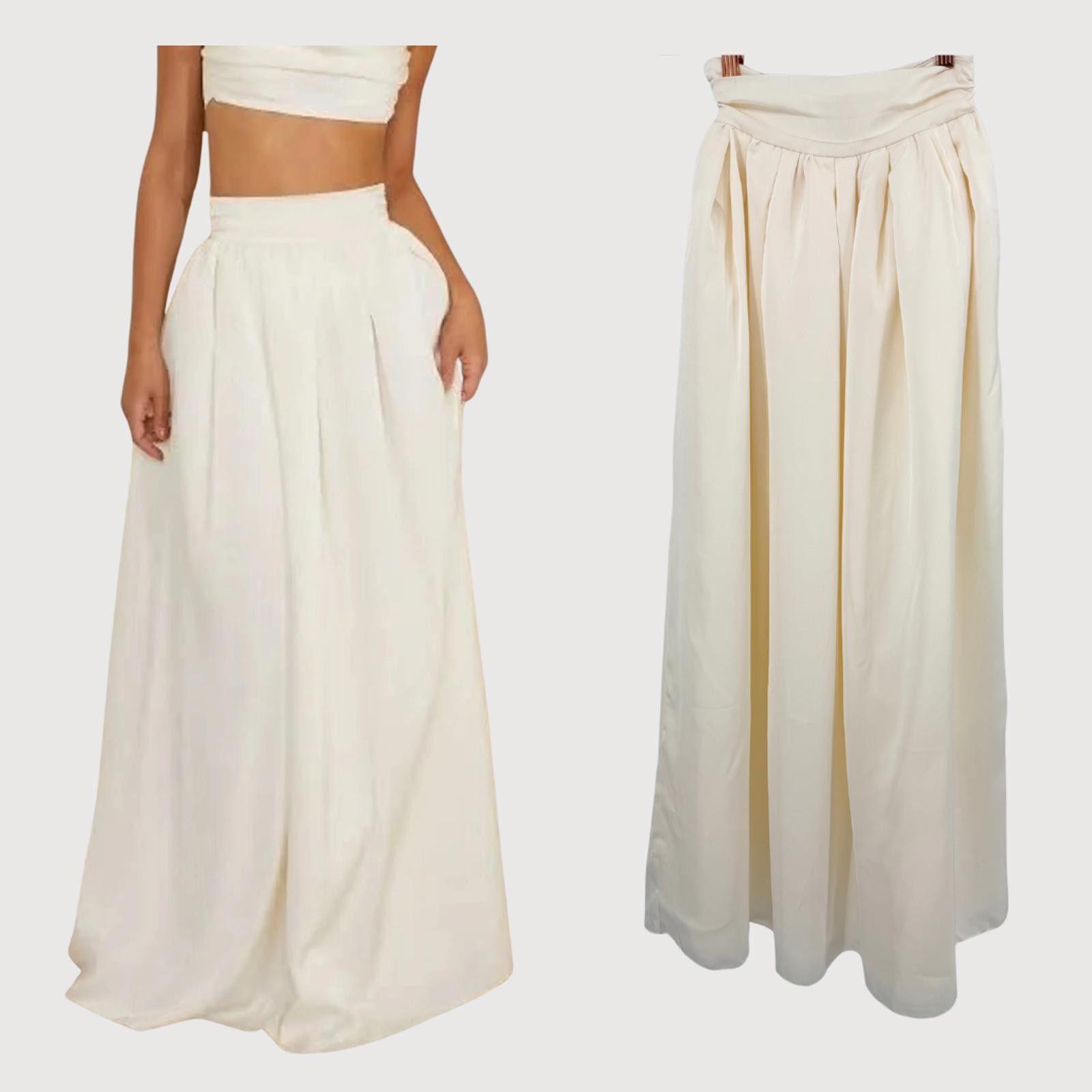 Other Oh Polly Satin Maxi Skirt NWT Cream Size 0 Size 25" / US 0 / IT 36 - 1 Thumbnail