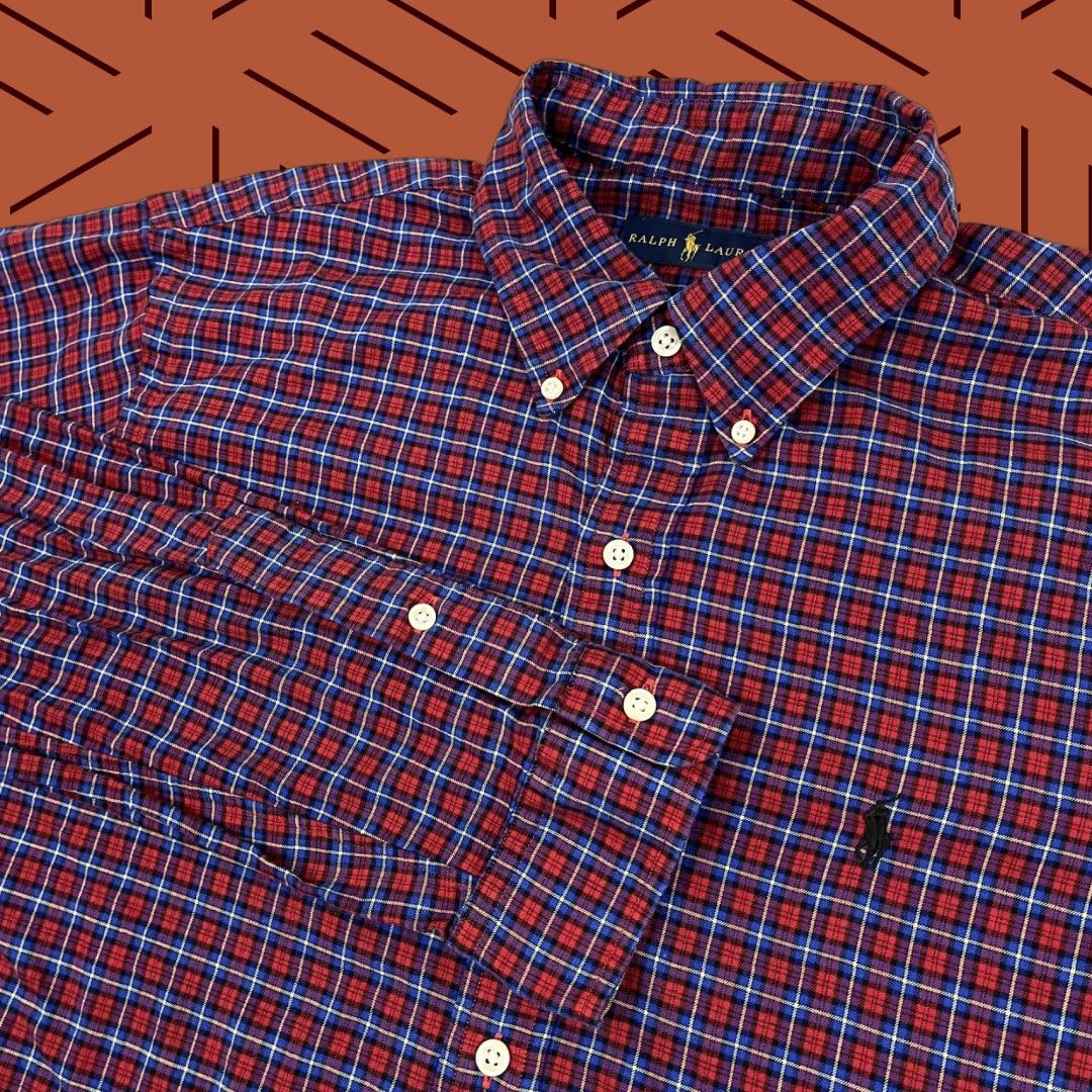 Polo Ralph Lauren Polo Ralph Lauren Shirt Mens Large Holiday Plaid Button-Down Button-Up Casual Work Slim Knit? Size US L / EU 52-54 / 3 - 1 Thumbnail