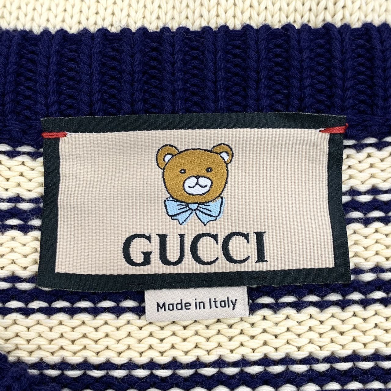 Gucci Gucci Stripe Bear Intarsia Long Sleeve Knit Sweater K26WX Size S / US 4 / IT 40 - 6 Thumbnail