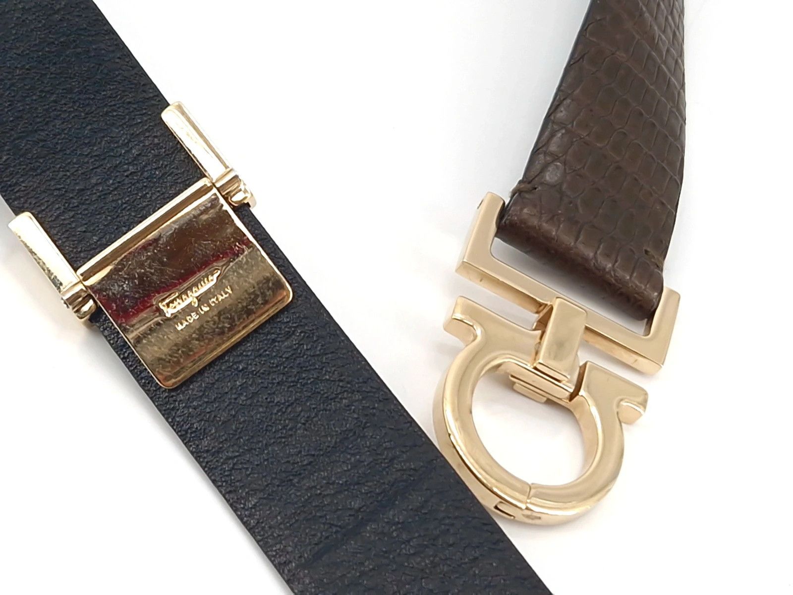 Salvatore Ferragamo Salvatore Ferragamo Green Embossed Leather Gancio Belt Size ONE SIZE - 9 Thumbnail
