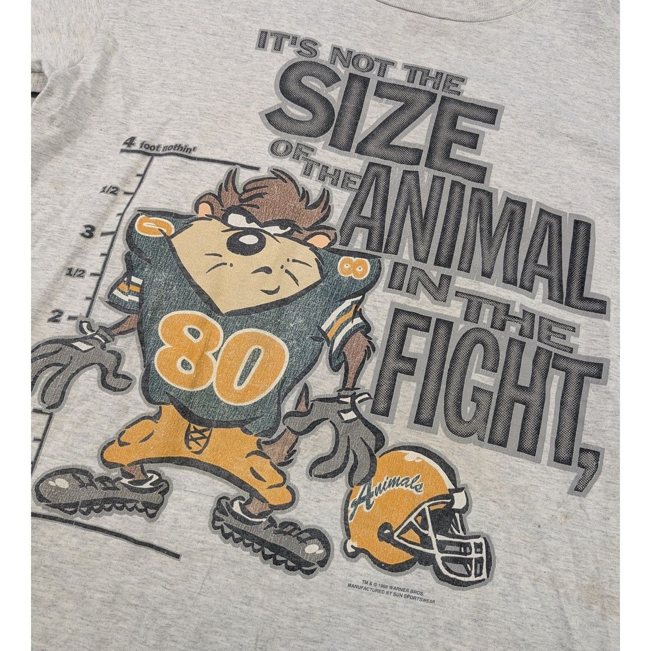 Cartoon Network × Vintage Vintage Looney Tunes Taz Fight of the Animal Football tshirt Size US L / EU 52-54 / 3 - 2 Thumbnail