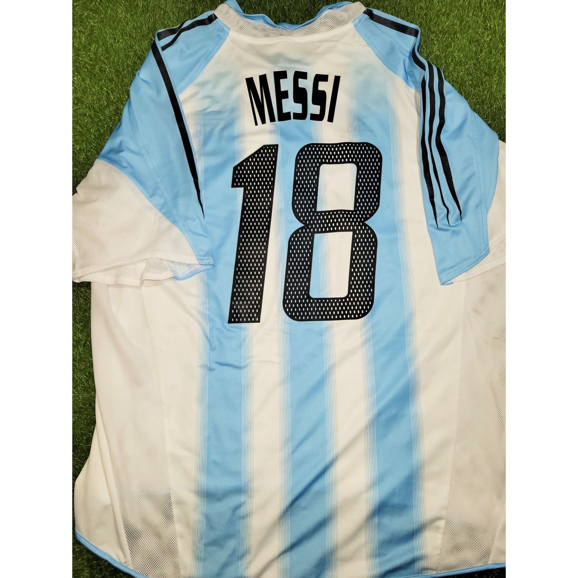 image of Adidas Messi Argentina 2004 2005 Debut Home Soccer Jersey Shirt XL in White, Men's