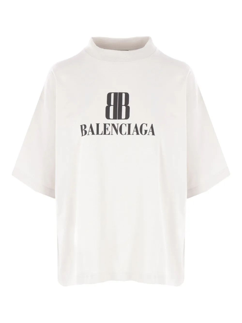 Balenciaga o1bcso1str0326 Nano BB Cropped T-Shirt in White Size XS / US 0-2 / IT 36-38 - 1 Thumbnail