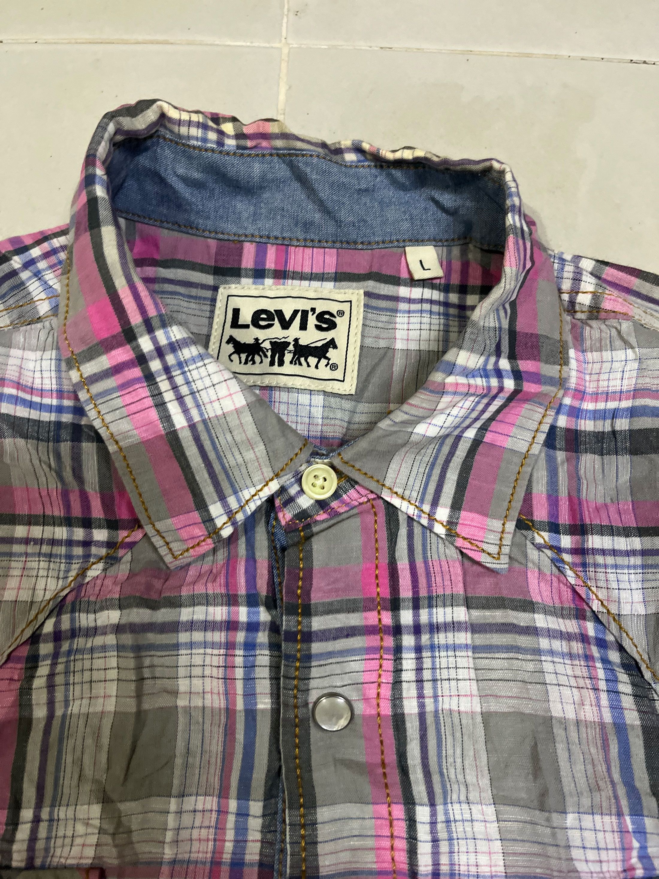 Levi's Levis Short Sleeve Pearl Snap Western Size US L / EU 52-54 / 3 - 2 Thumbnail