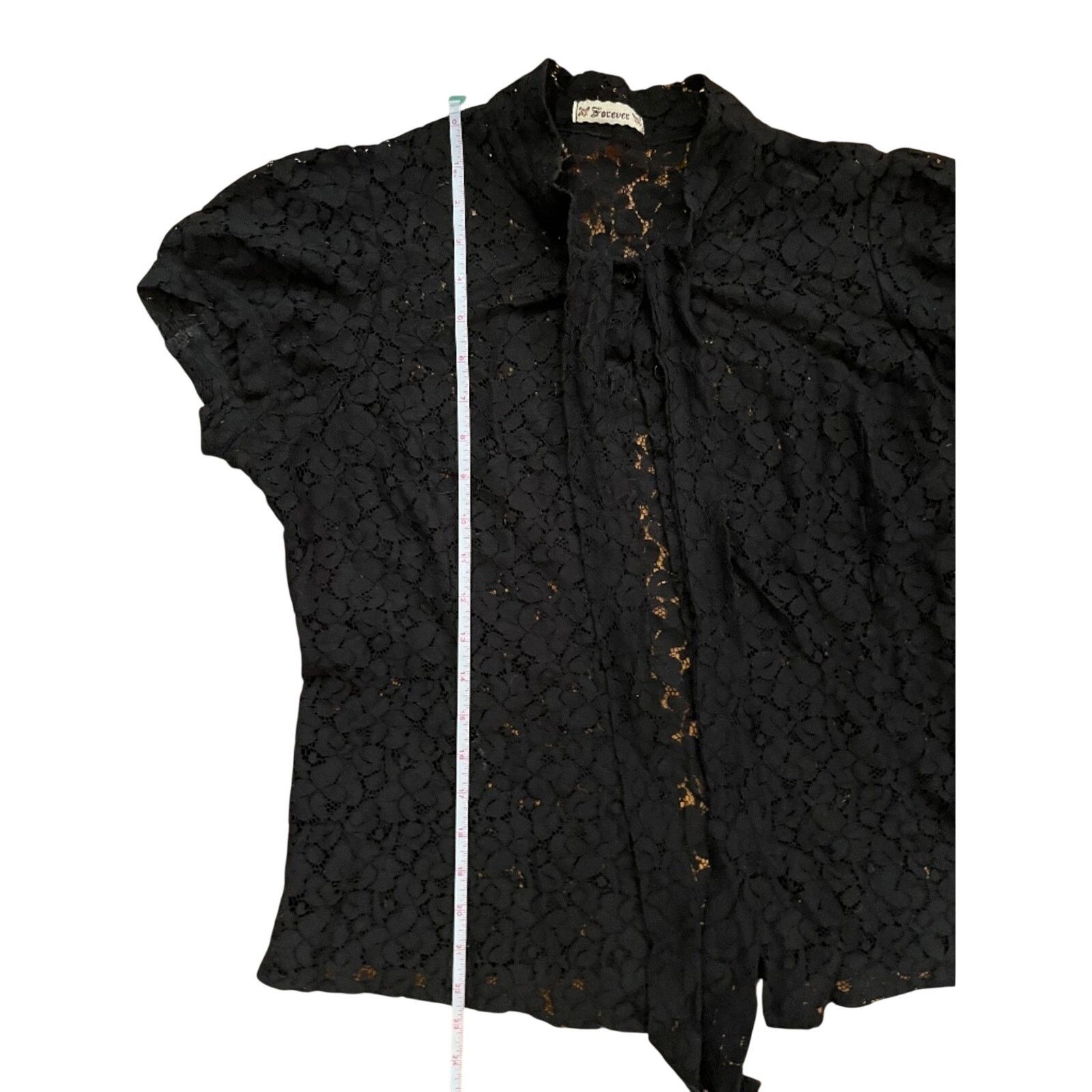 Forever 21 Vintage Y2K Forever 21 Black Lace Blouse Size Small Size S / US 4 / IT 40 - 4 Thumbnail