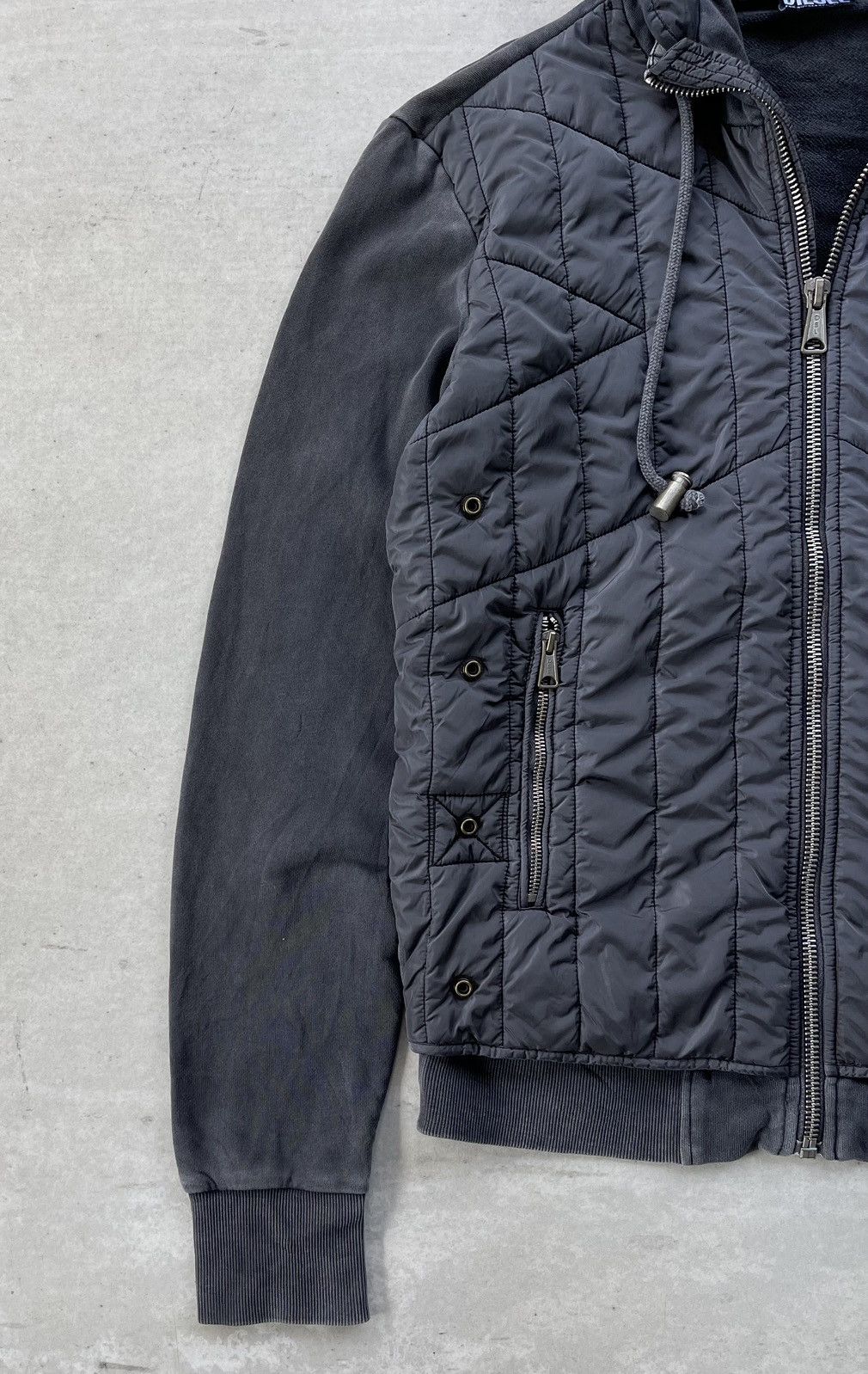Diesel Black Gold DIESEL J-VESTER QUILTED COTTON-BLEND HOODED JACKET Size US L / EU 52-54 / 3 - 7 Thumbnail